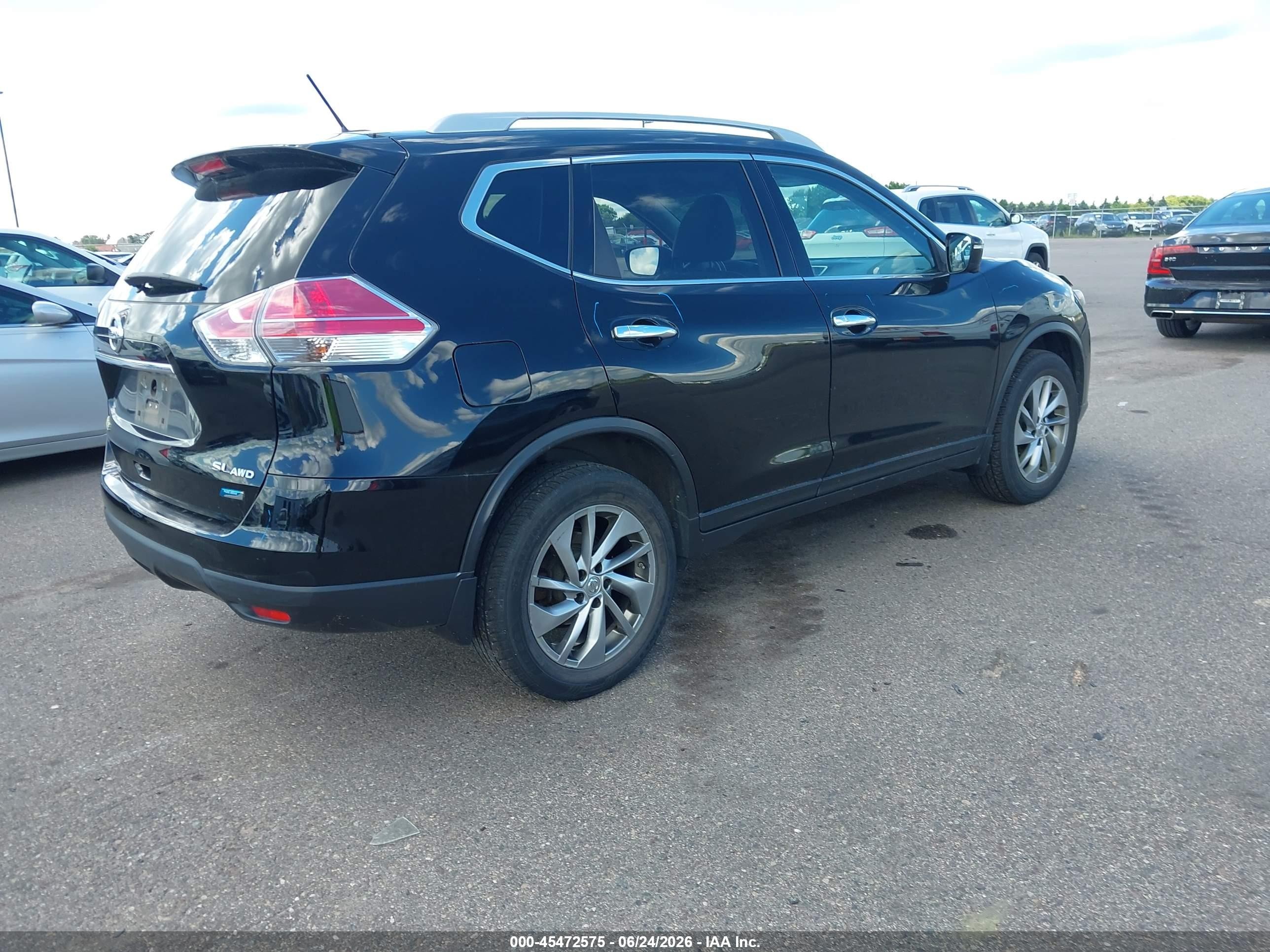 2014 Nissan Rogue Sl Black vin: 5N1AT2MV8EC810605
