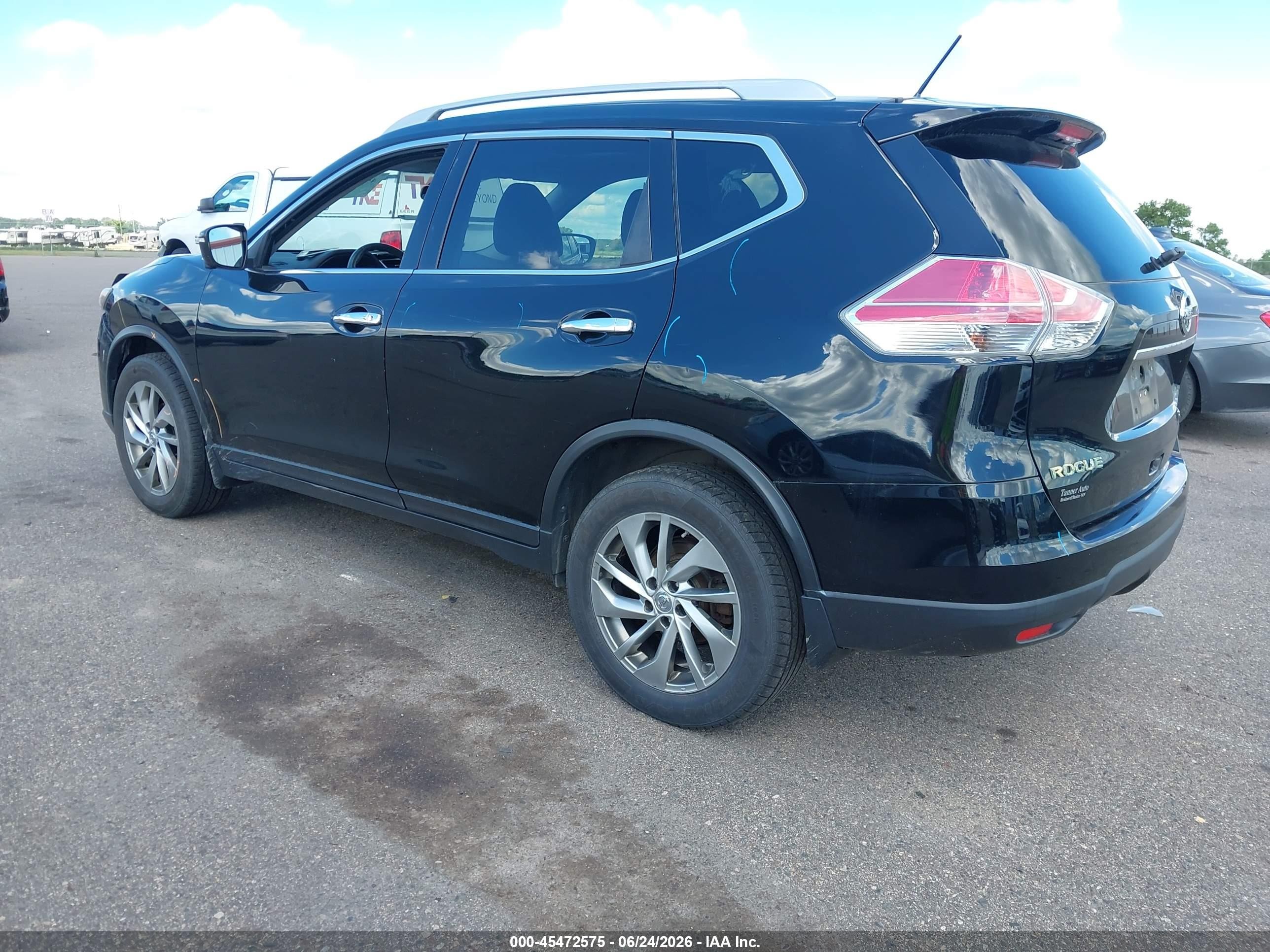 2014 Nissan Rogue Sl Black vin: 5N1AT2MV8EC810605