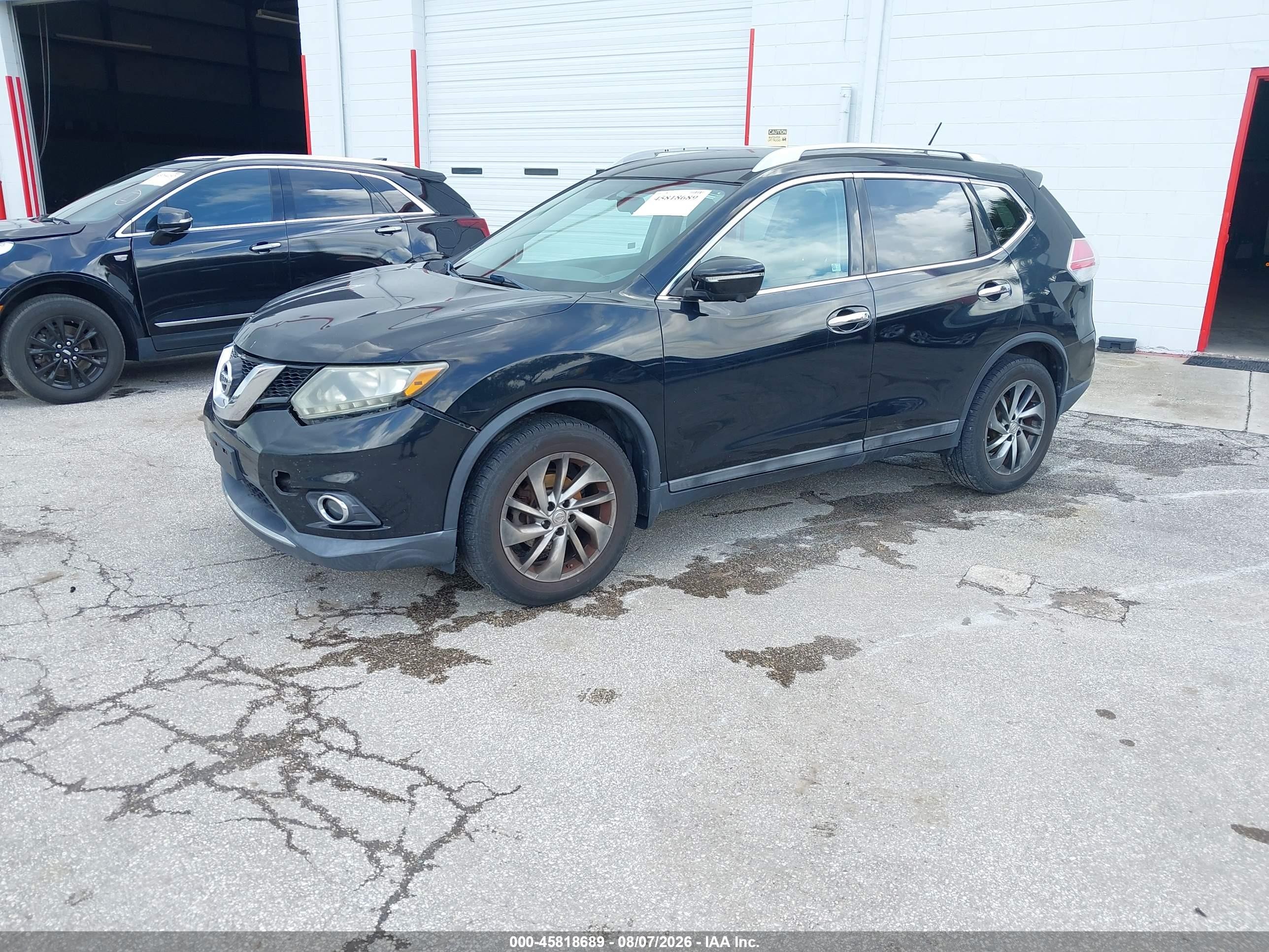 2014 Nissan Rogue Sl Black vin: 5N1AT2MV8EC837397