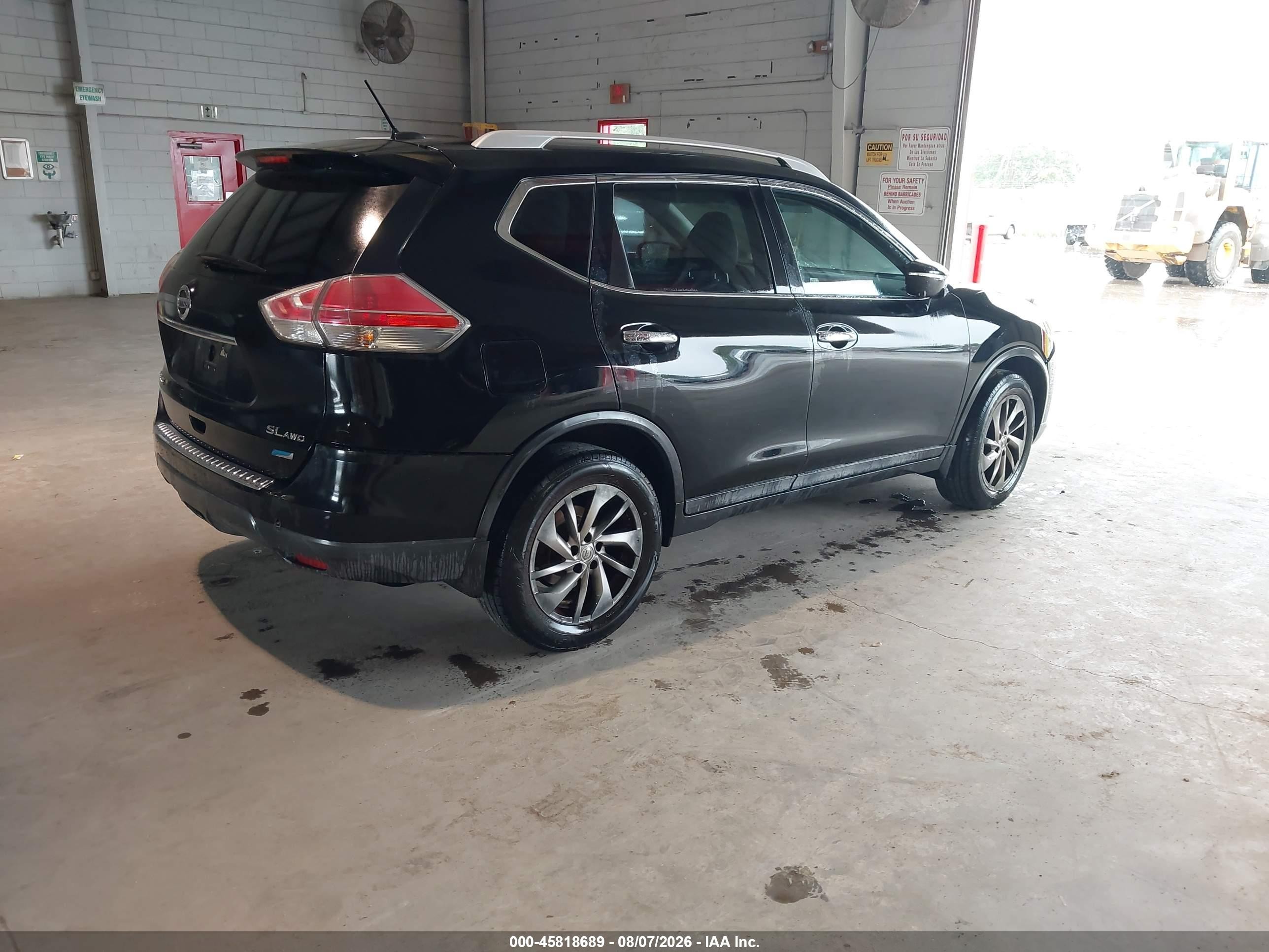 2014 Nissan Rogue Sl Black vin: 5N1AT2MV8EC837397