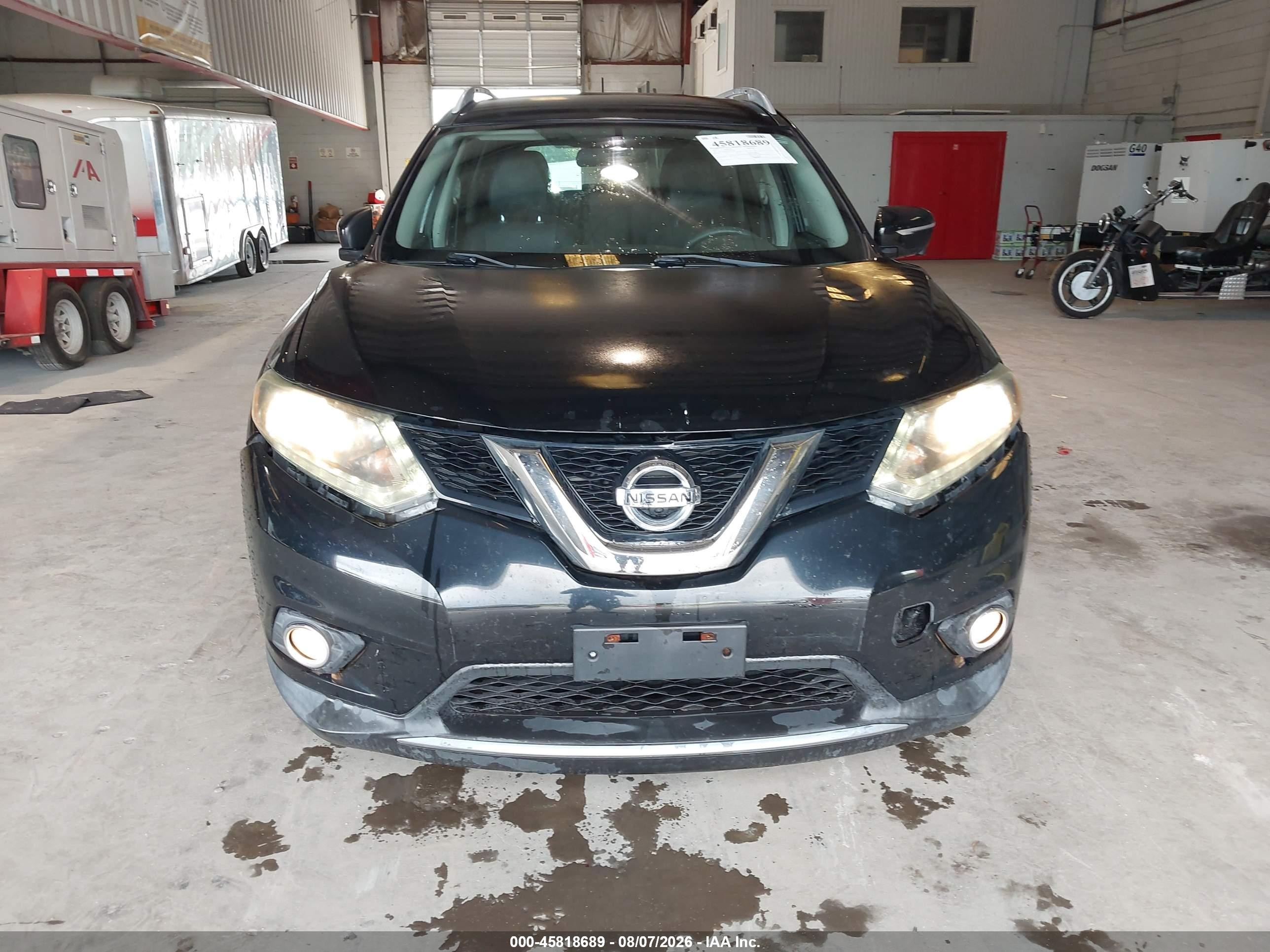 2014 Nissan Rogue Sl Black vin: 5N1AT2MV8EC837397