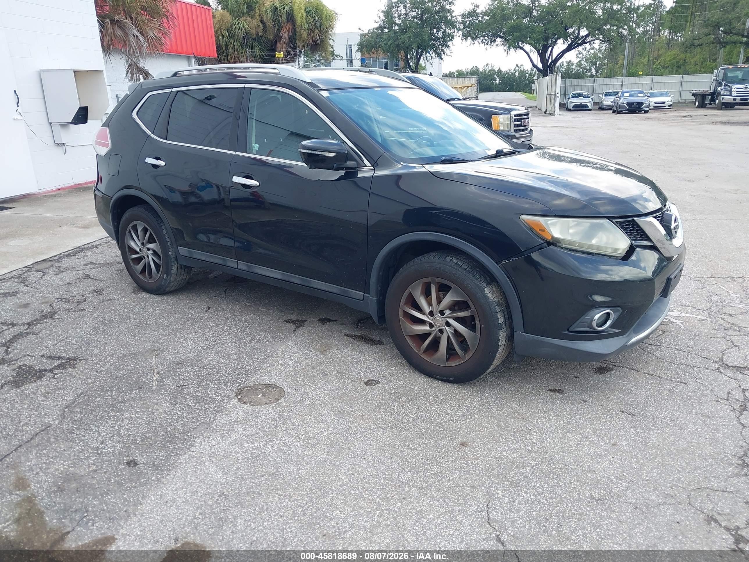 2014 Nissan Rogue Sl Black vin: 5N1AT2MV8EC837397