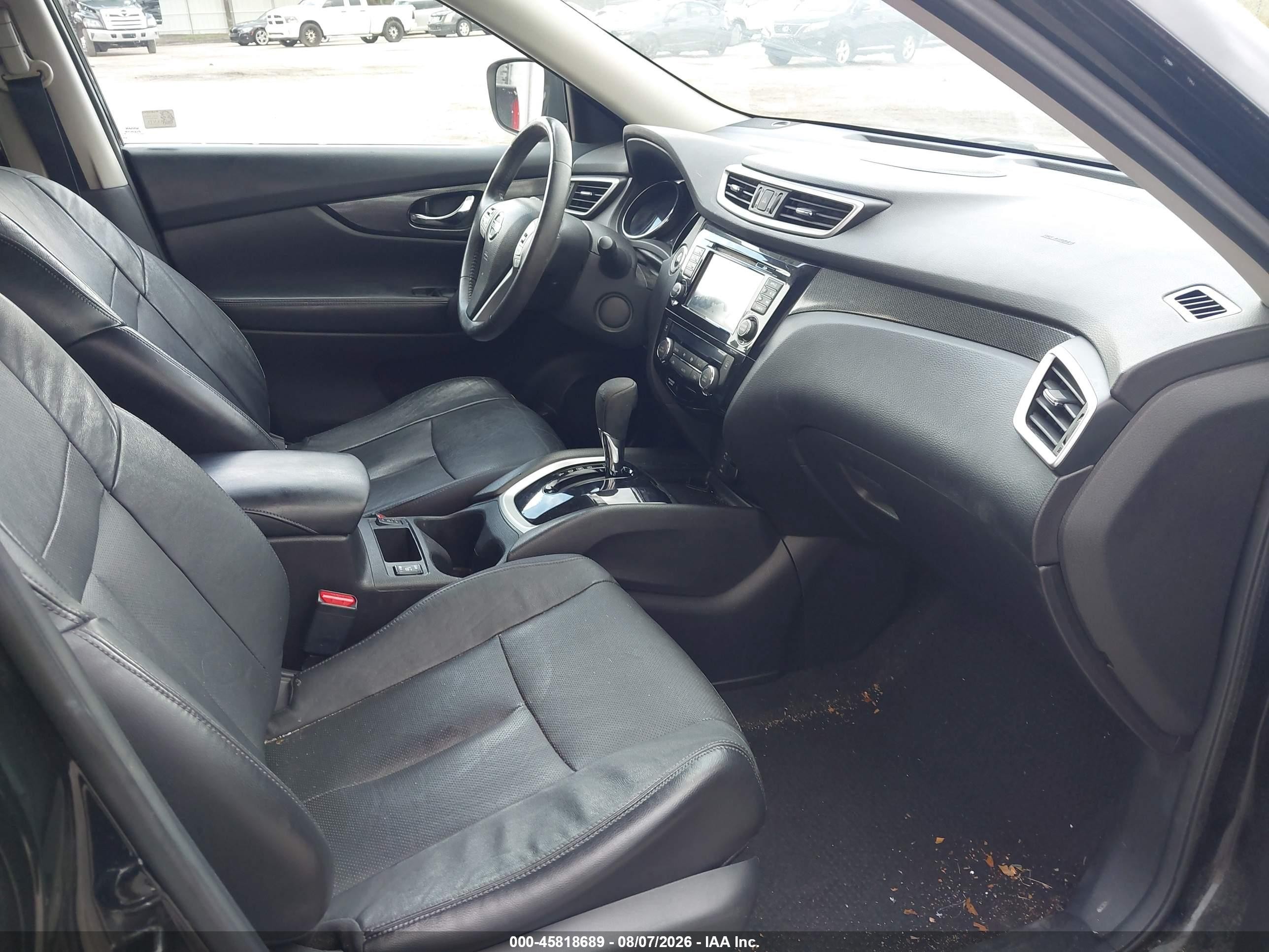 2014 Nissan Rogue Sl Black vin: 5N1AT2MV8EC837397