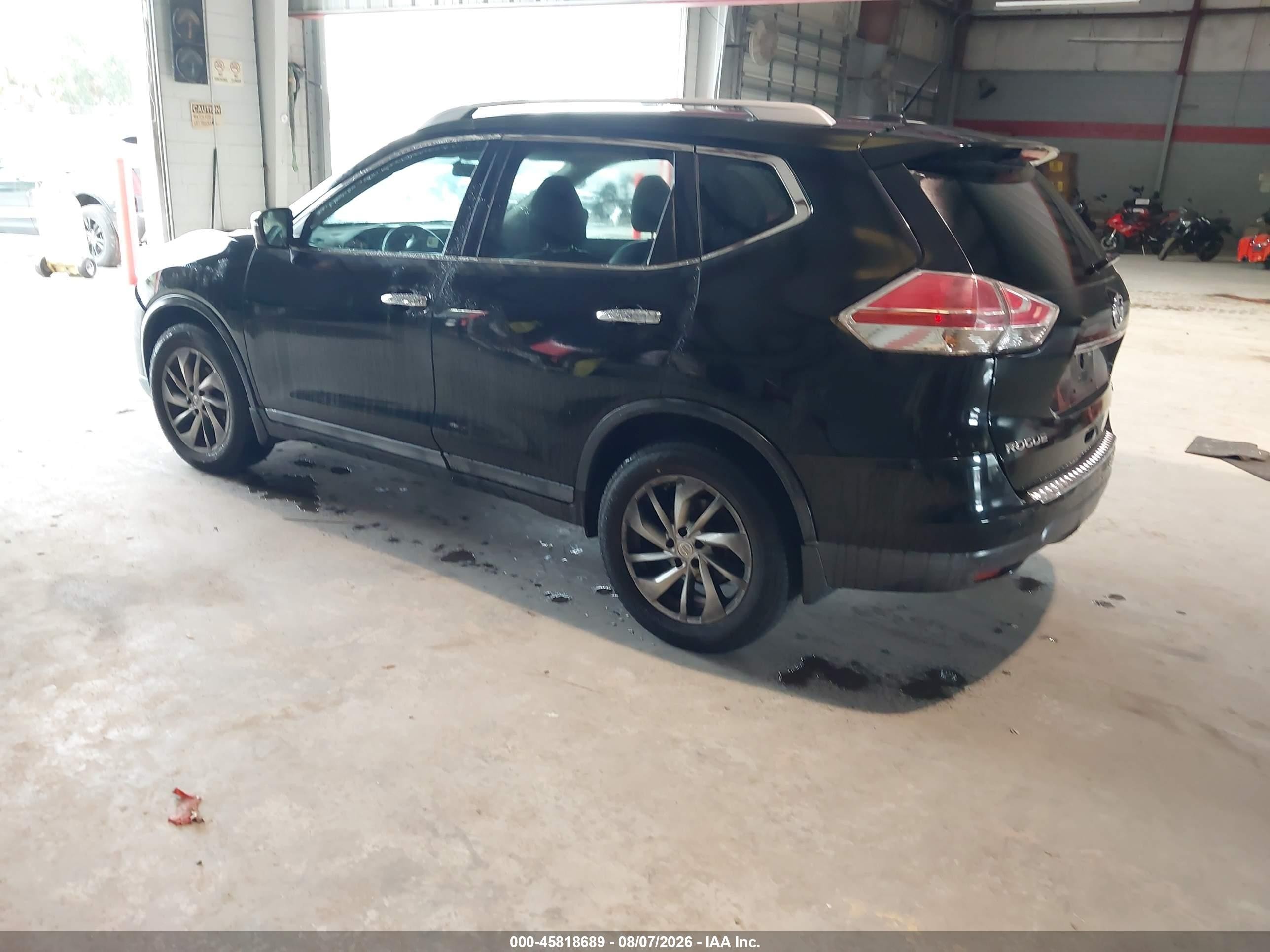 2014 Nissan Rogue Sl Black vin: 5N1AT2MV8EC837397