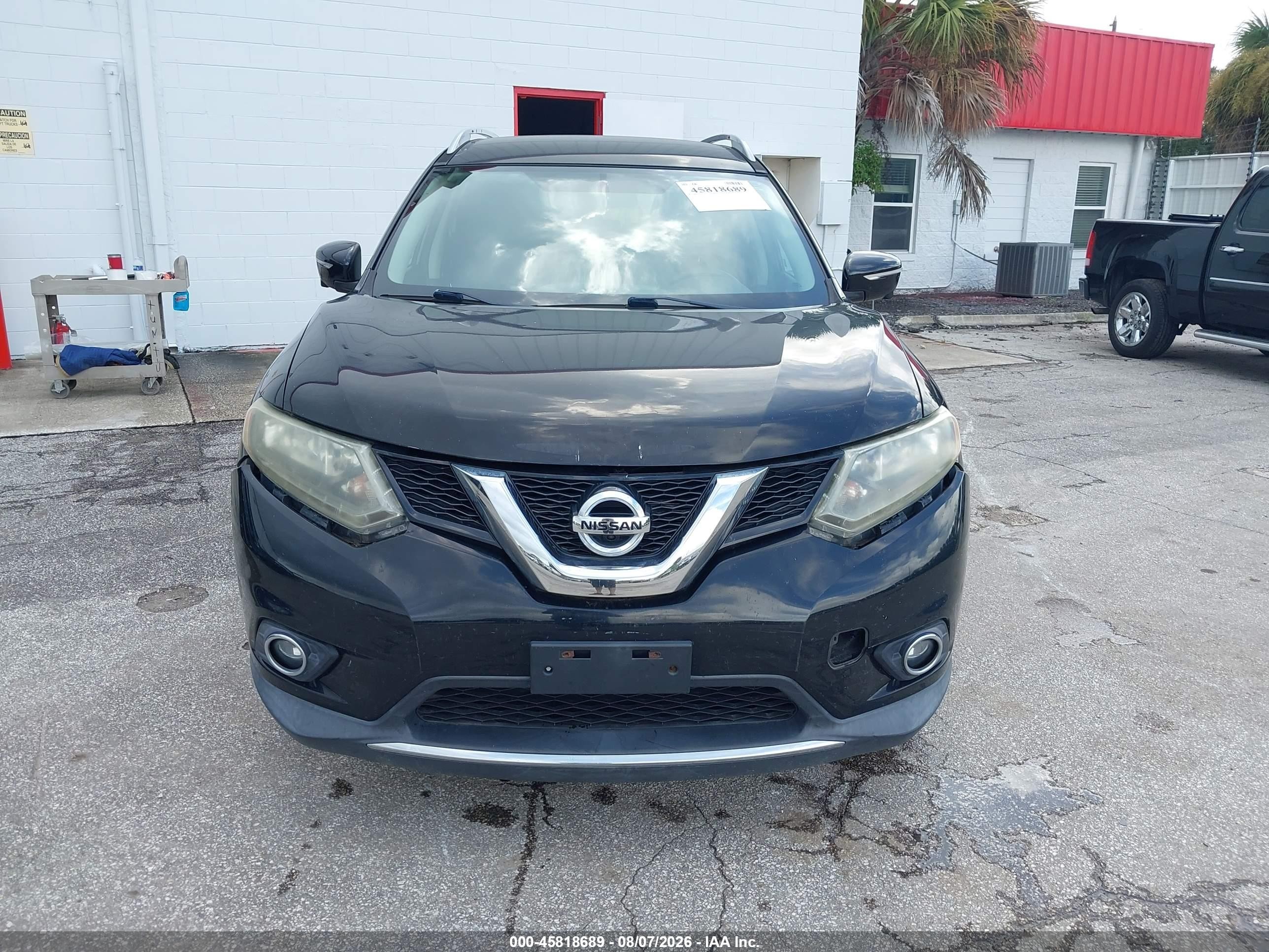 2014 Nissan Rogue Sl Black vin: 5N1AT2MV8EC837397