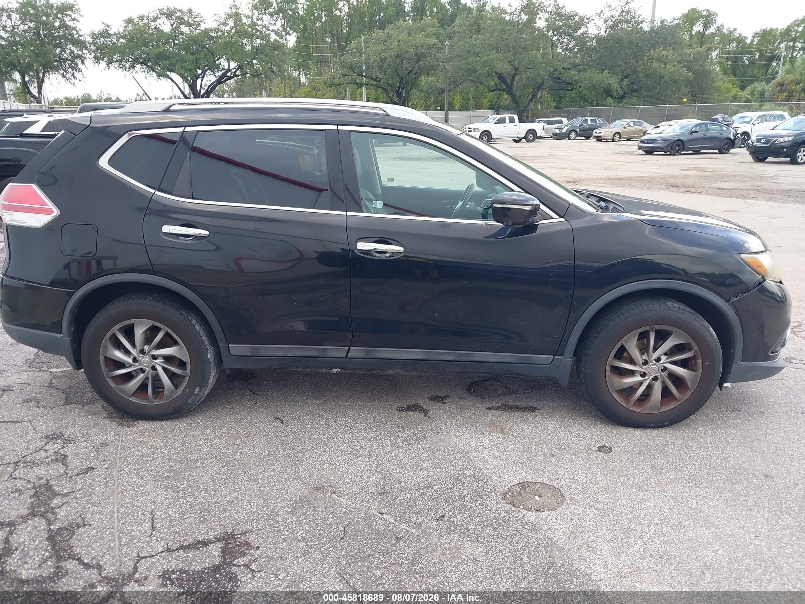 2014 Nissan Rogue Sl Black vin: 5N1AT2MV8EC837397