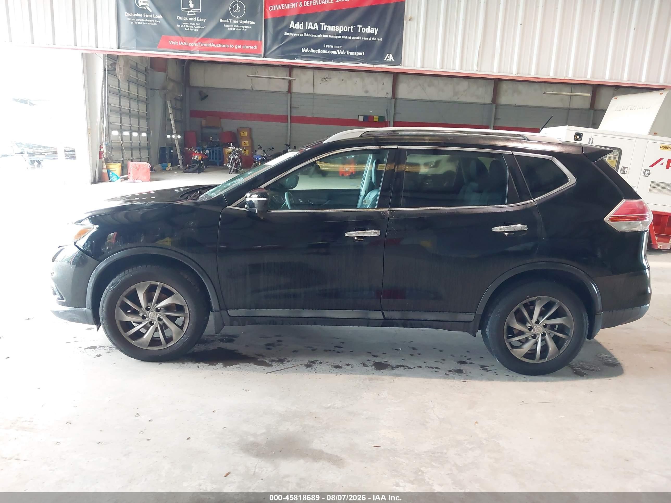 2014 Nissan Rogue Sl Black vin: 5N1AT2MV8EC837397