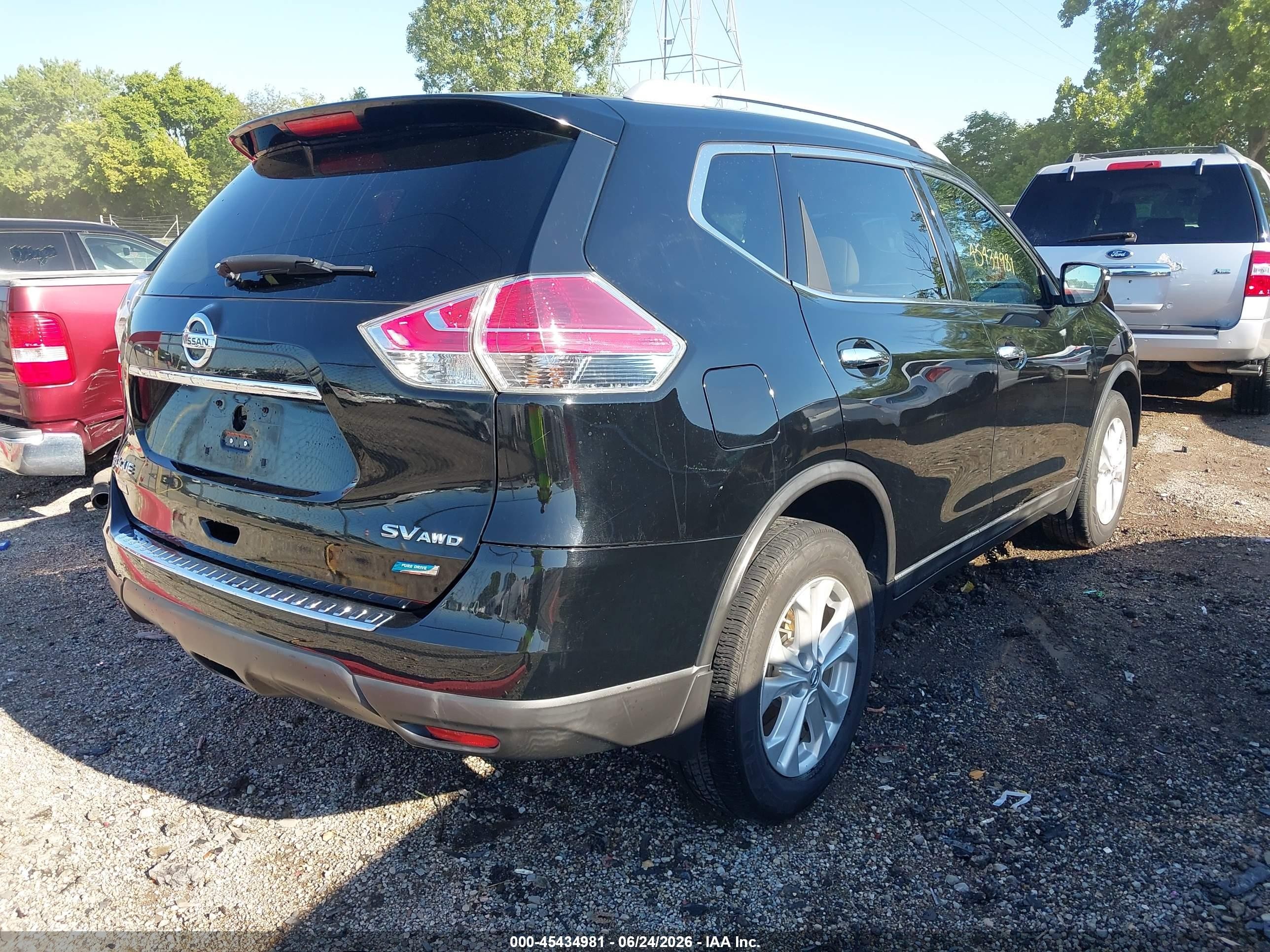 2014 Nissan Rogue Sv Black vin: 5N1AT2MV8EC855107