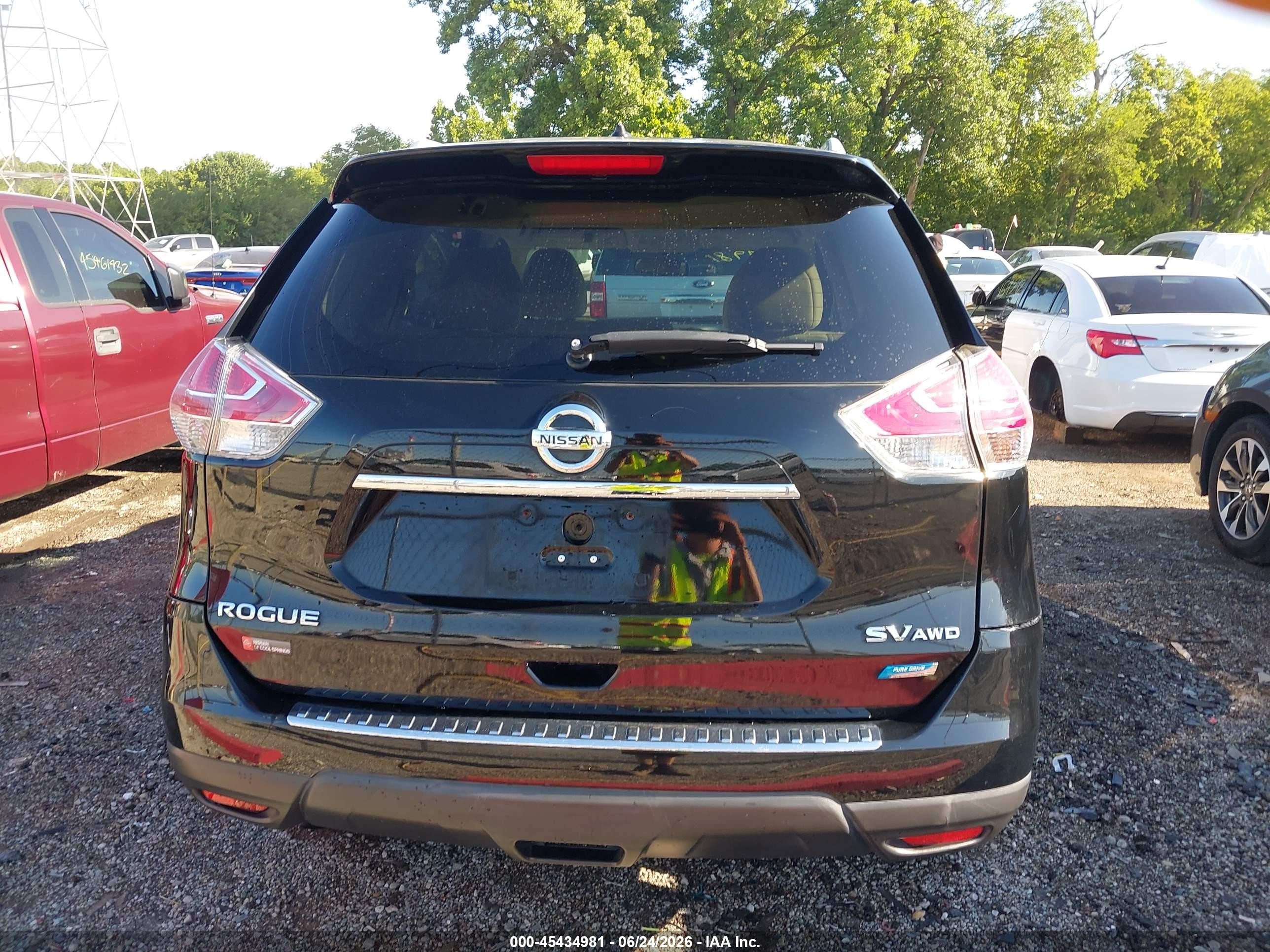 2014 Nissan Rogue Sv Black vin: 5N1AT2MV8EC855107