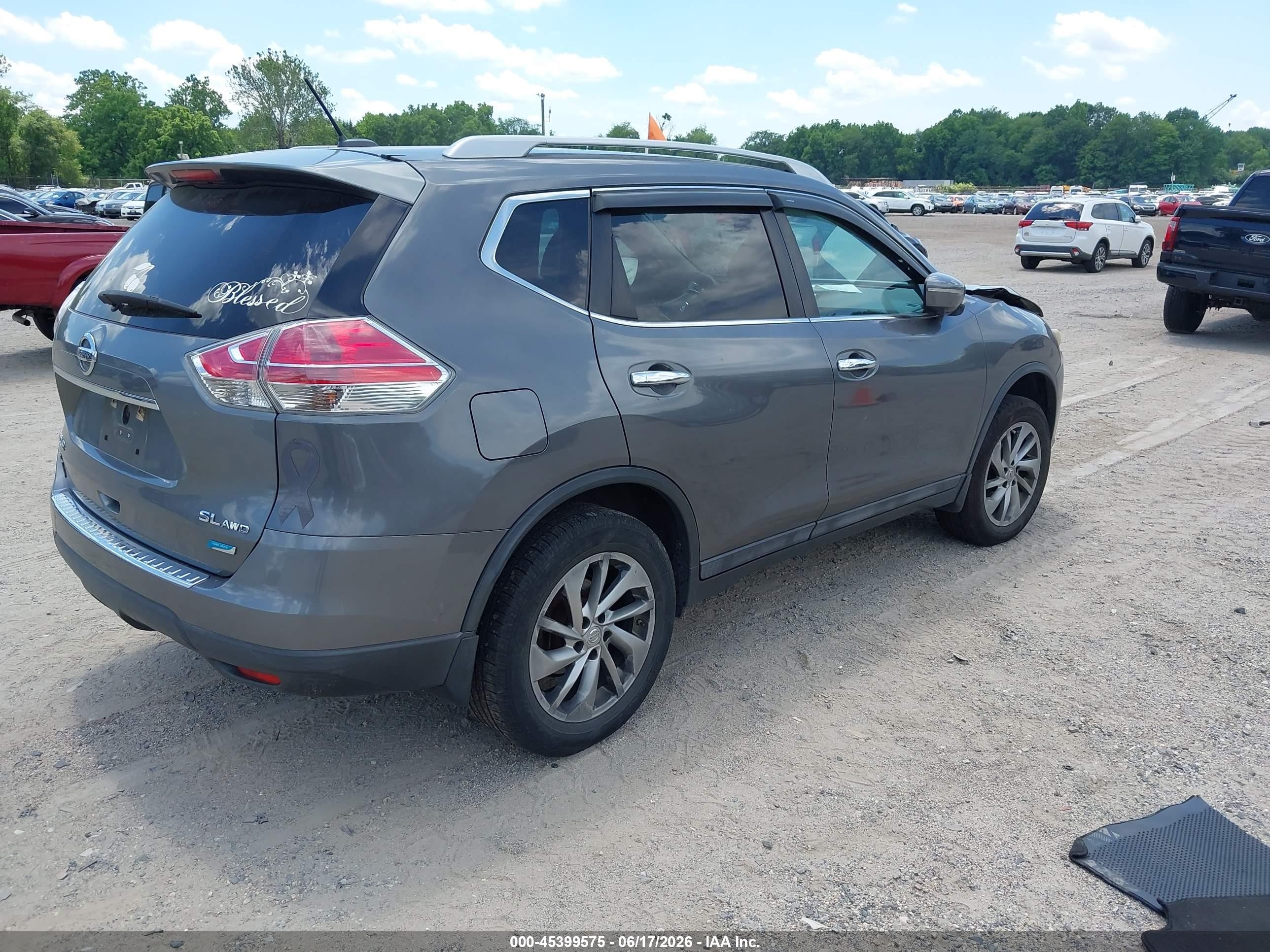 2014 Nissan Rogue Sl Gray vin: 5N1AT2MV8EC856712