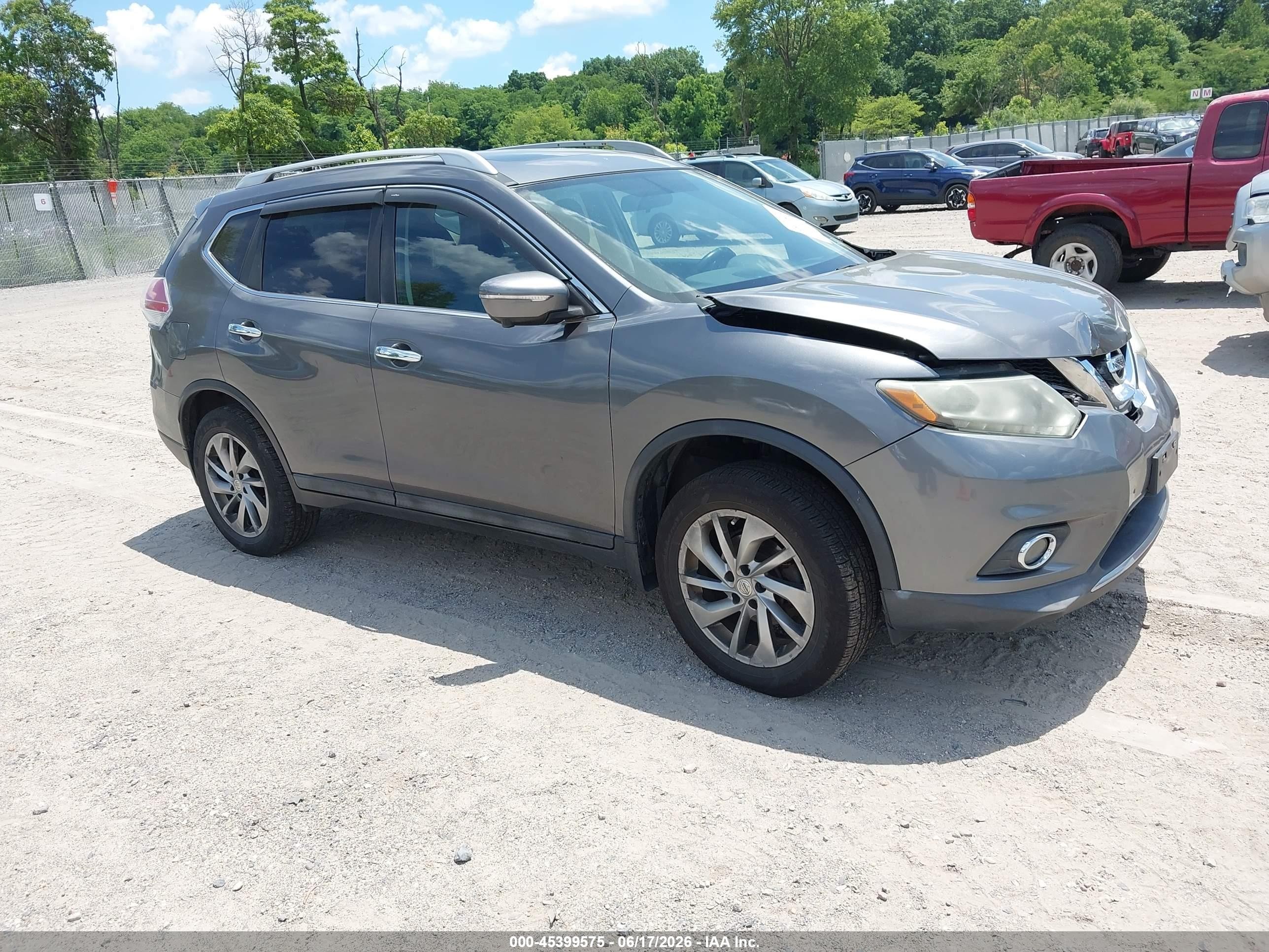 2014 Nissan Rogue Sl Gray vin: 5N1AT2MV8EC856712