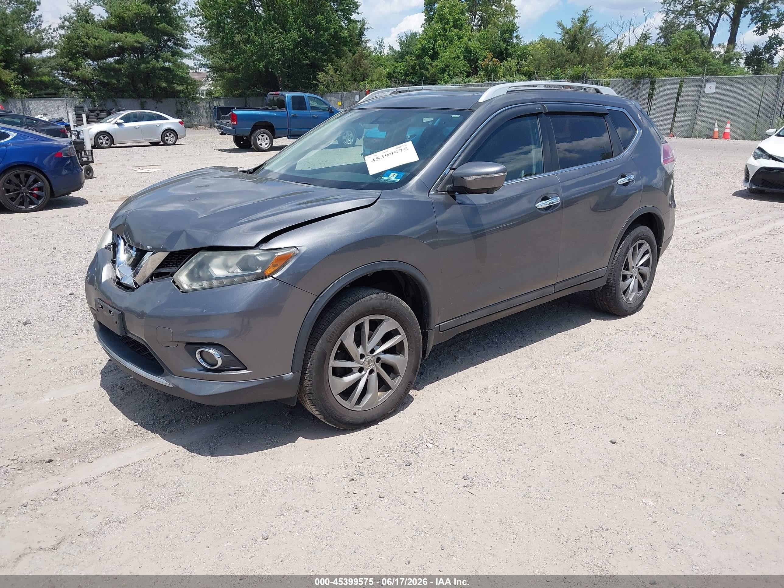 2014 Nissan Rogue Sl Gray vin: 5N1AT2MV8EC856712