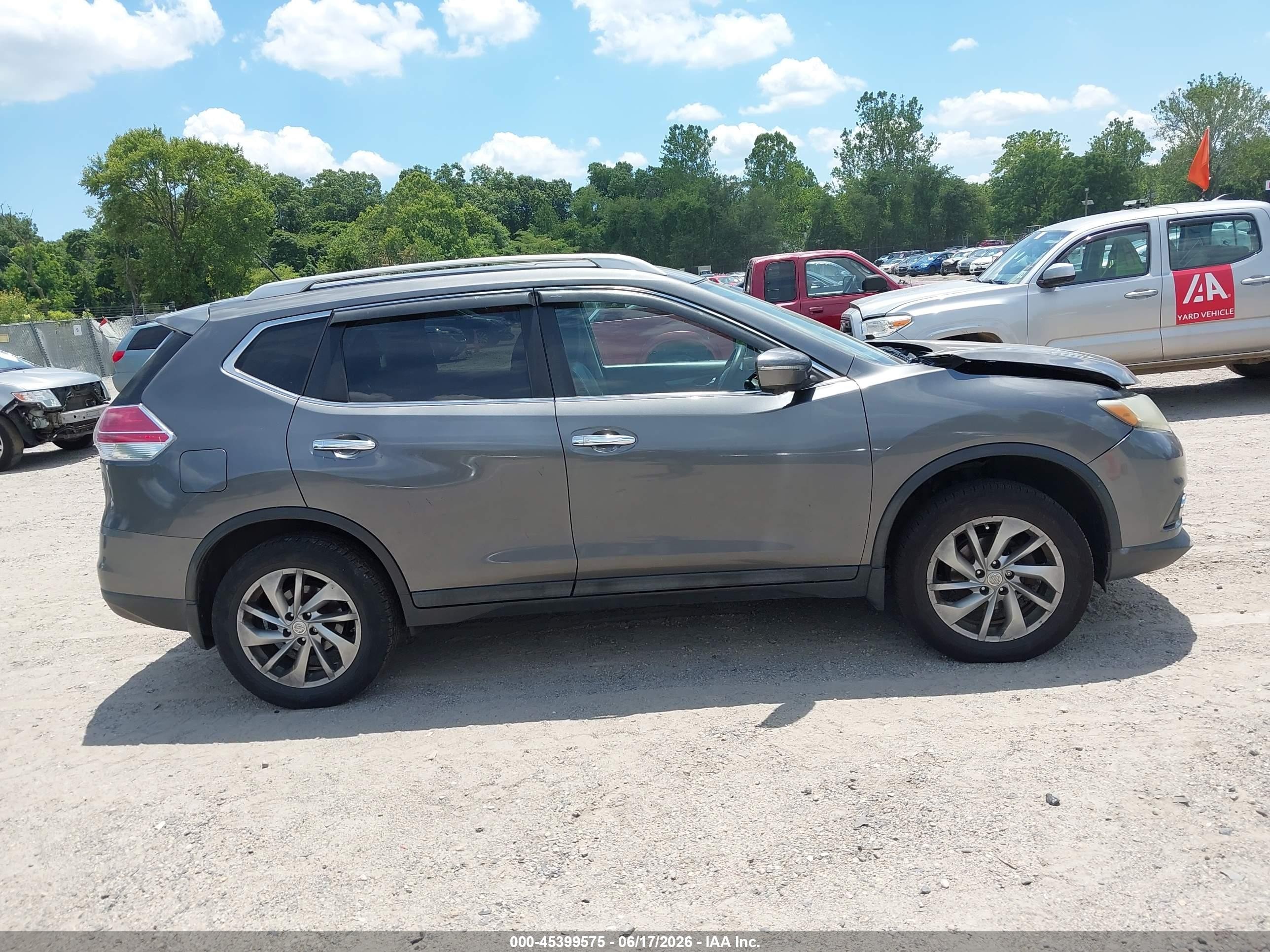 2014 Nissan Rogue Sl Gray vin: 5N1AT2MV8EC856712