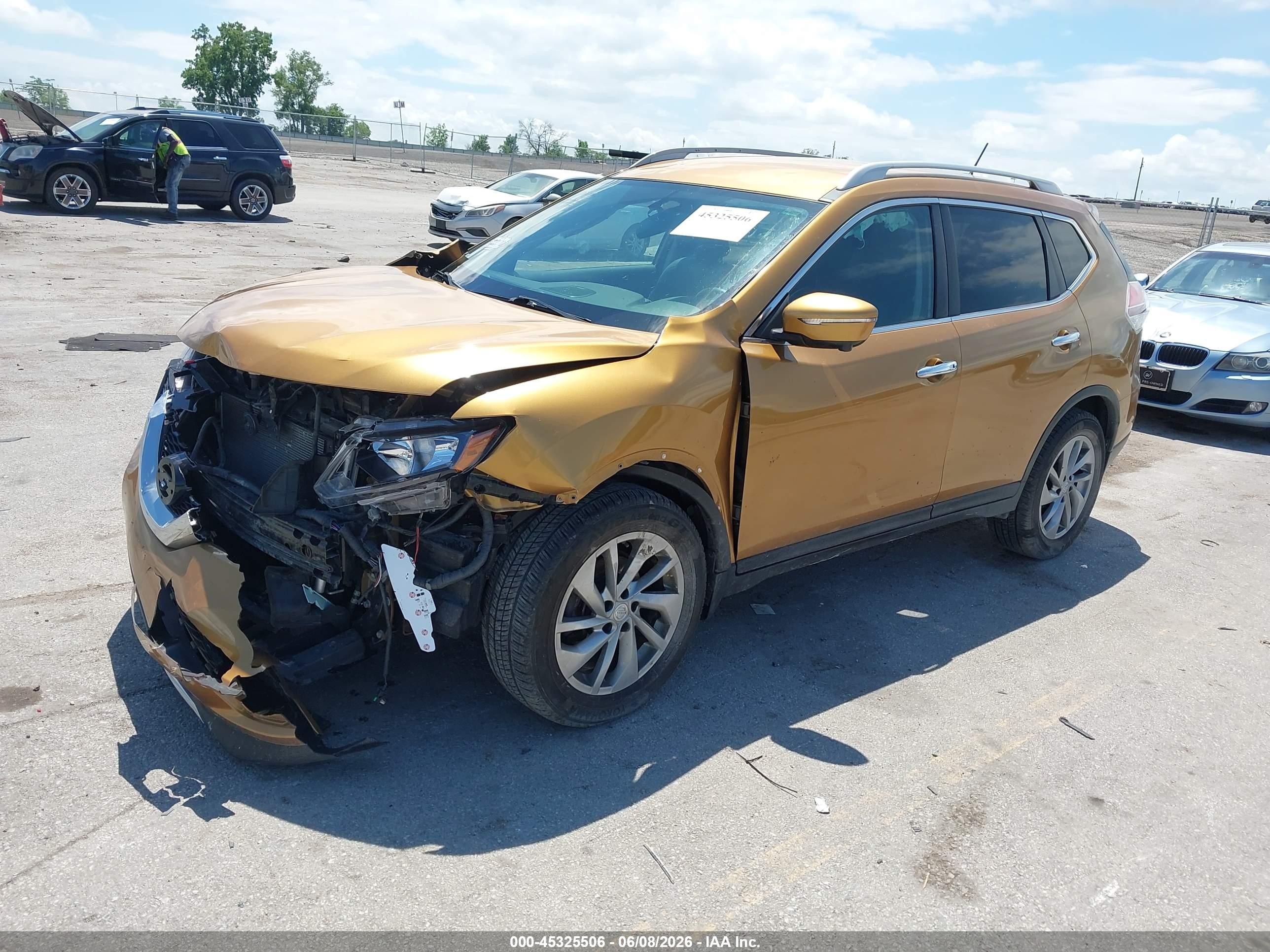 2014 Nissan Rogue Sl Orange vin: 5N1AT2MV8EC860145