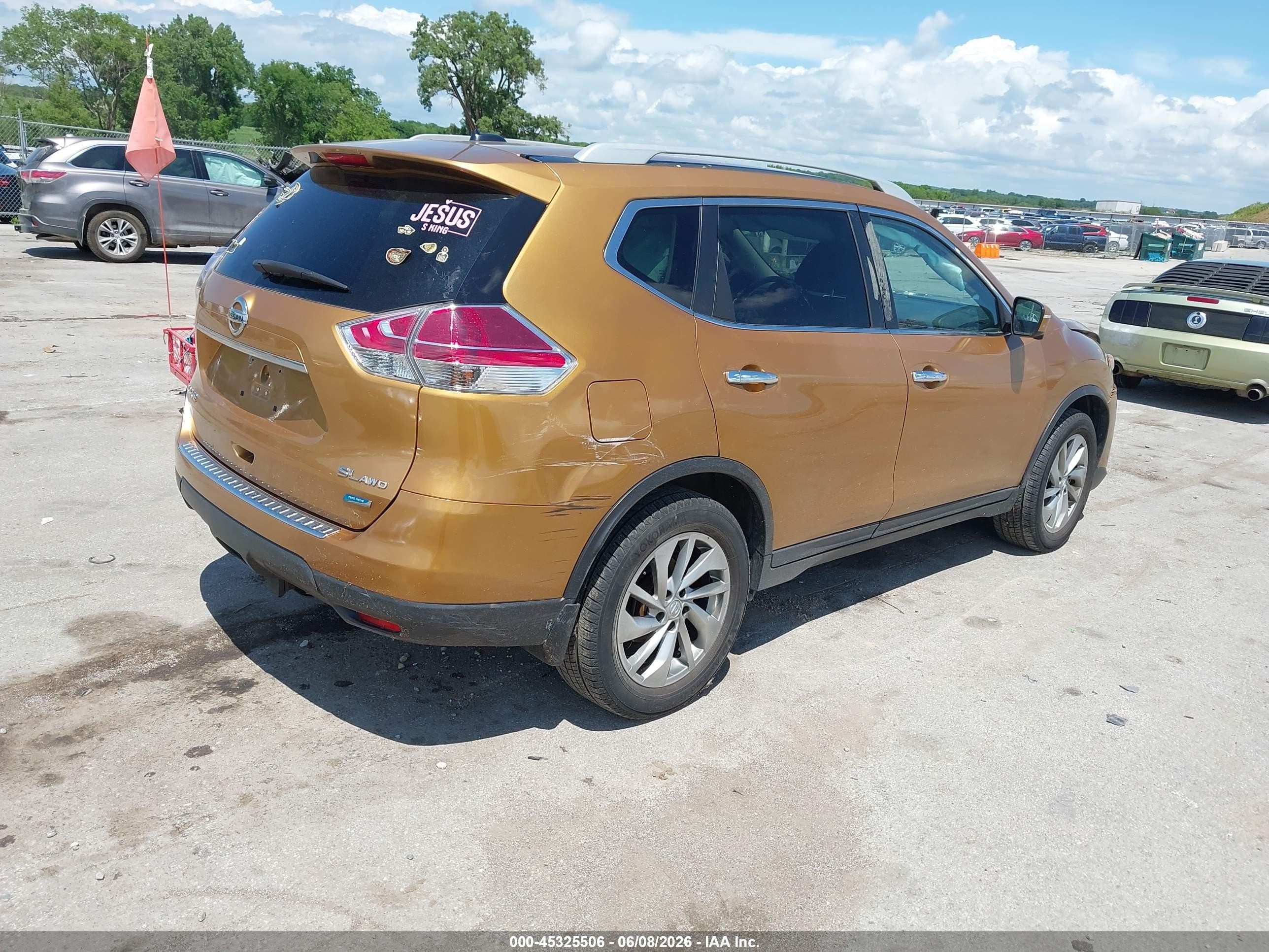 2014 Nissan Rogue Sl Orange vin: 5N1AT2MV8EC860145