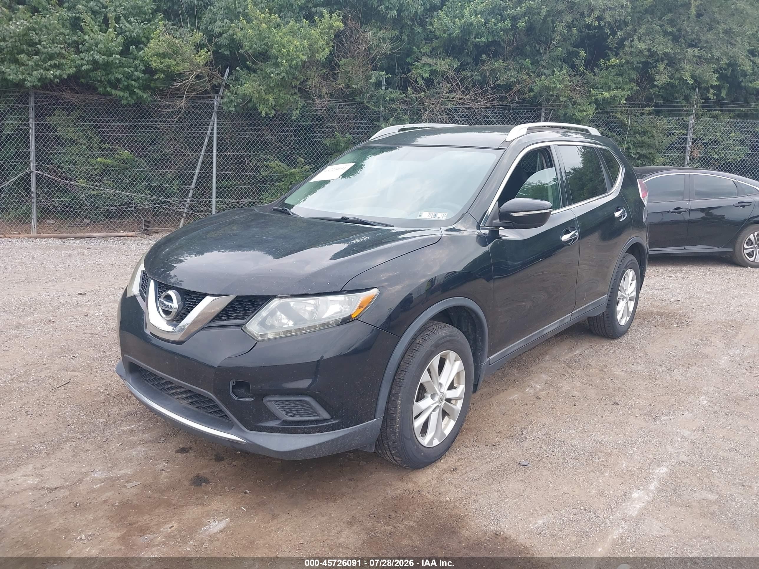 2015 Nissan Rogue Sv Black vin: 5N1AT2MV8FC752206
