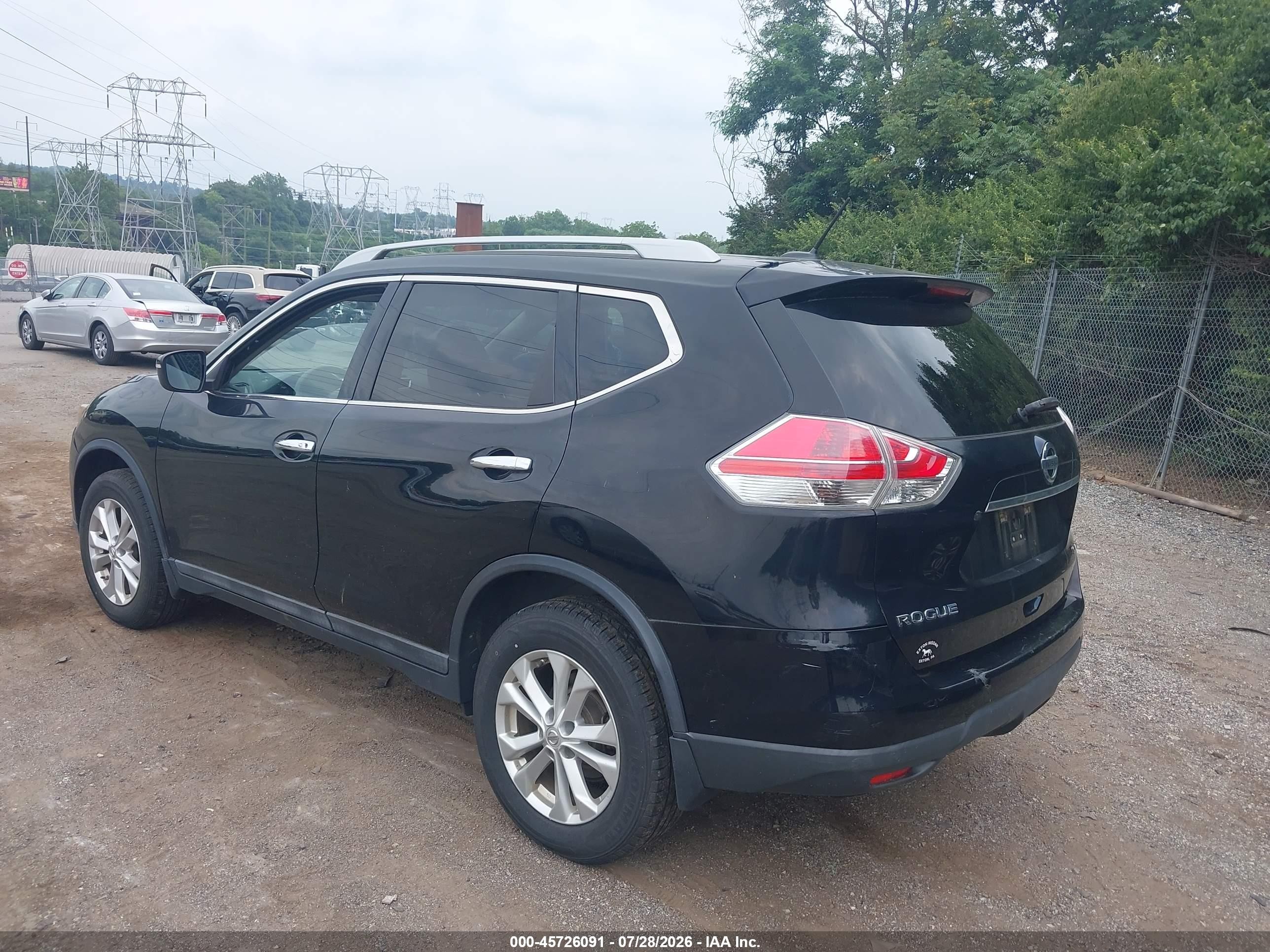 2015 Nissan Rogue Sv Black vin: 5N1AT2MV8FC752206