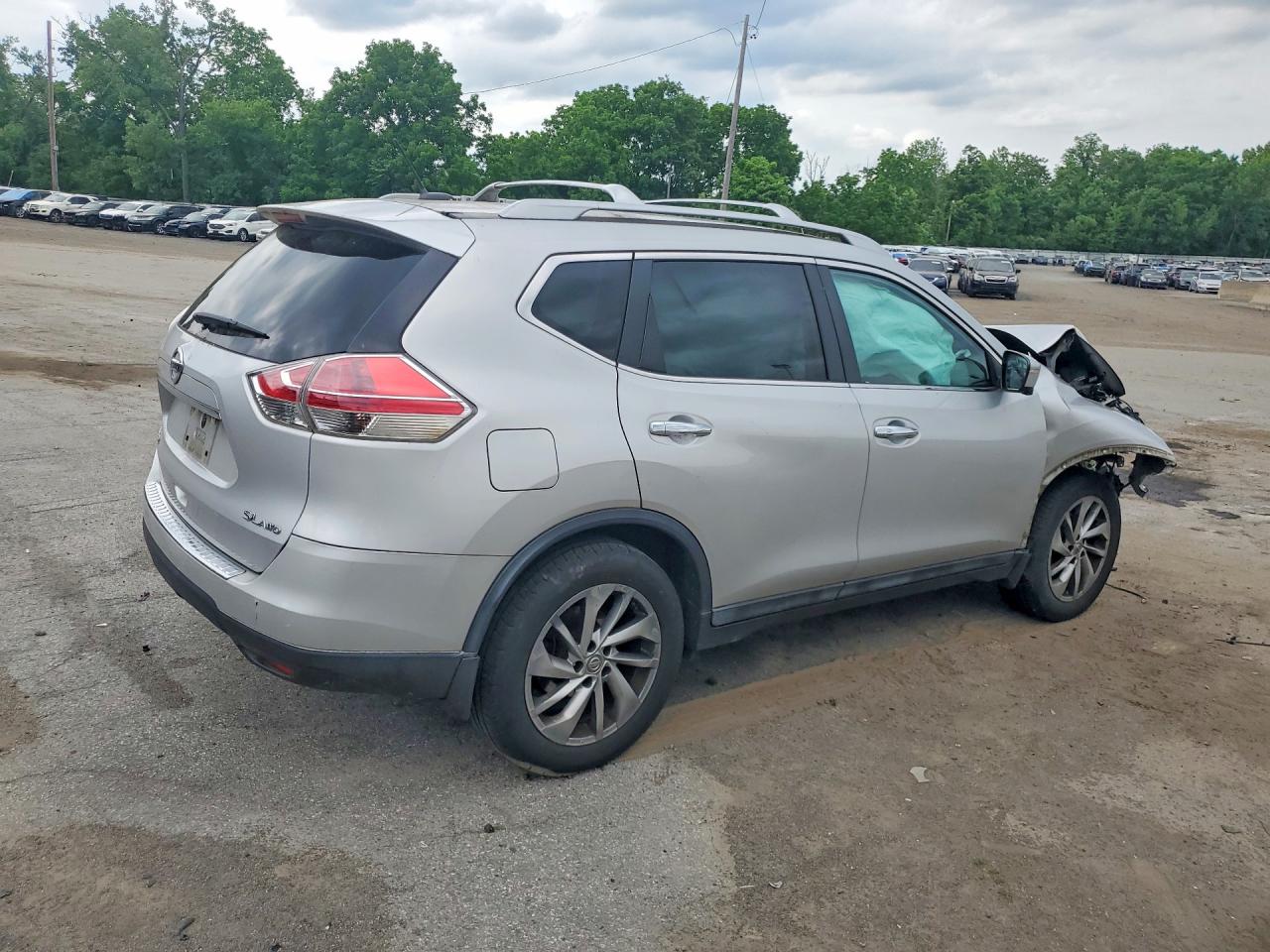 2015 Nissan Rogue Sl Silver vin: 5N1AT2MV8FC765425