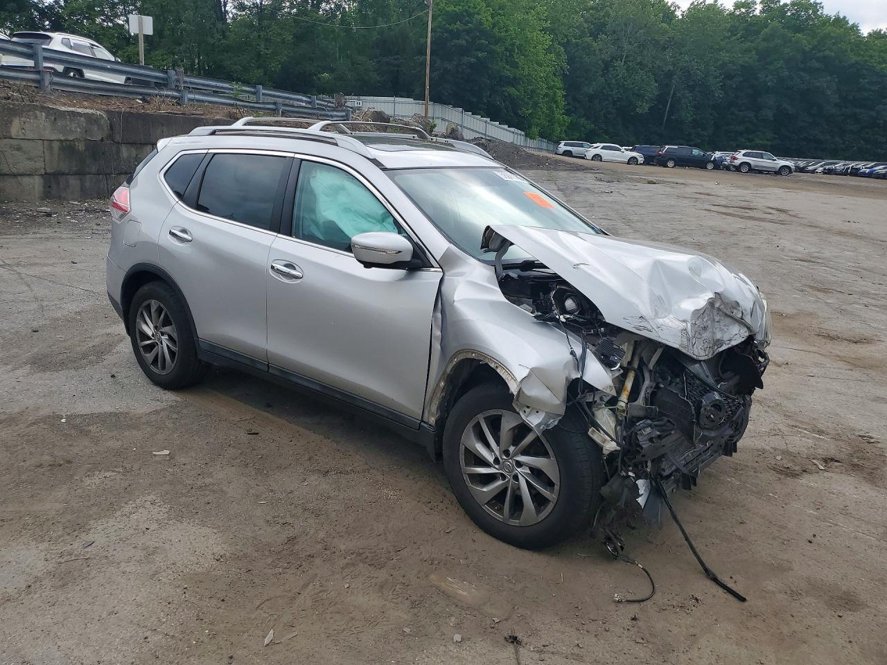 2015 Nissan Rogue Sl Silver vin: 5N1AT2MV8FC765425