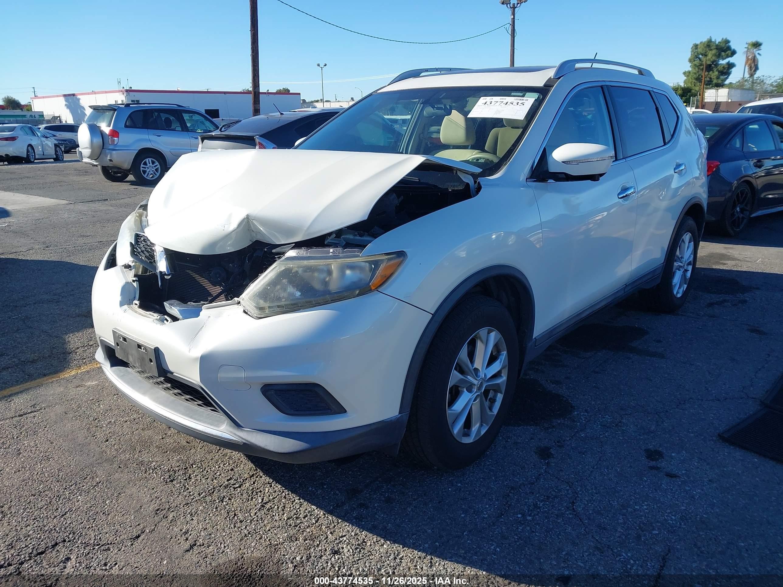 2015 Nissan Rogue Sv White vin: 5N1AT2MV8FC781558