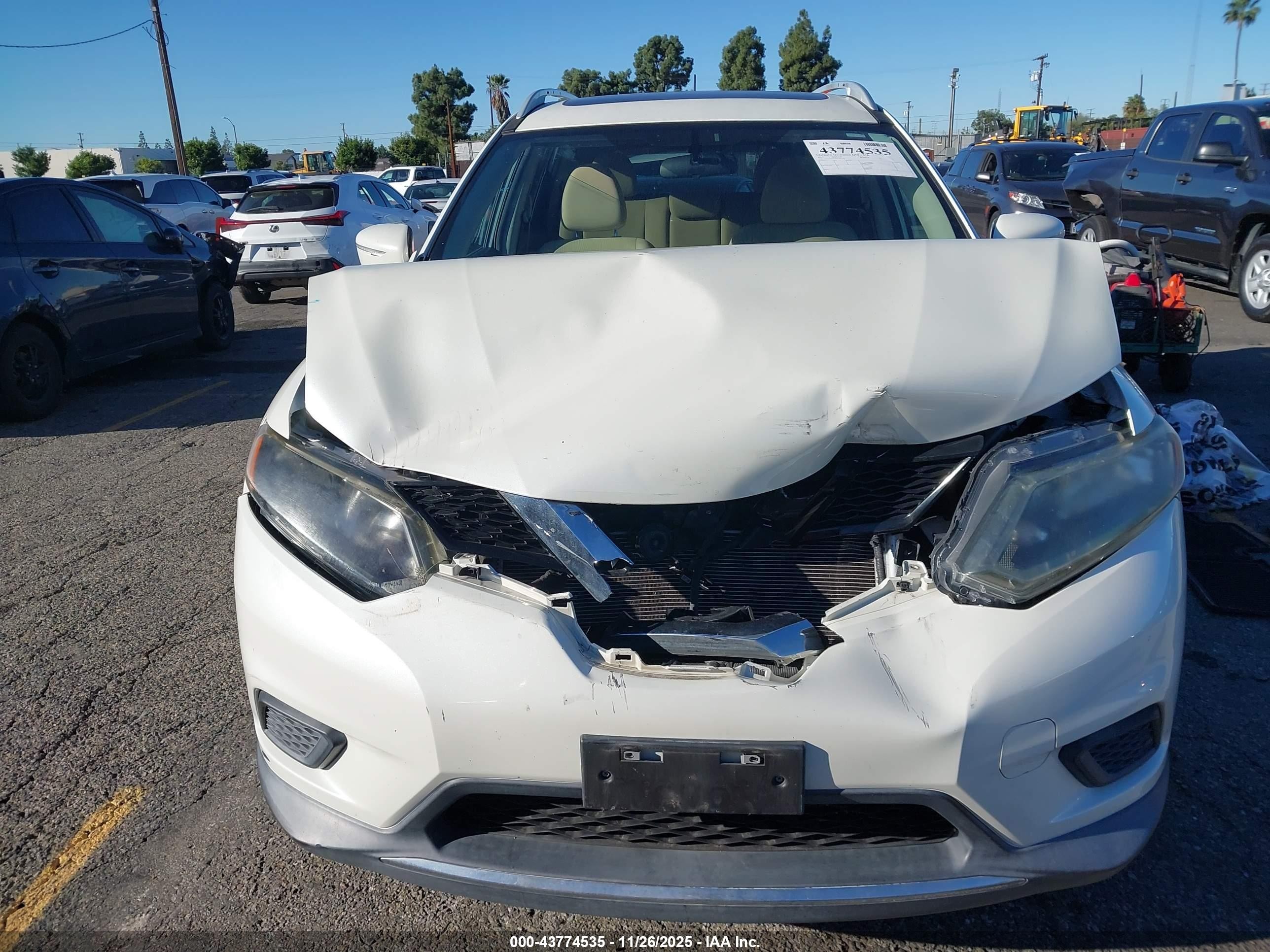 2015 Nissan Rogue Sv White vin: 5N1AT2MV8FC781558