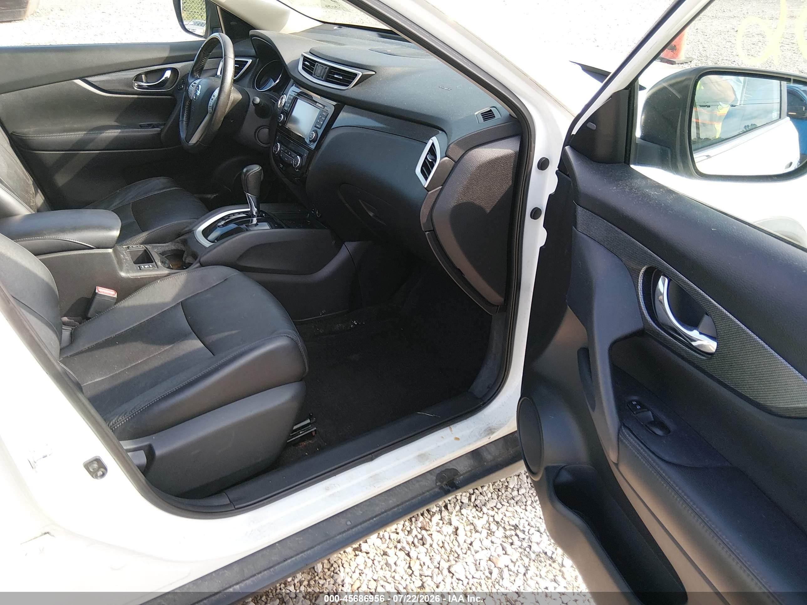 2015 Nissan Rogue Sl White vin: 5N1AT2MV8FC795542