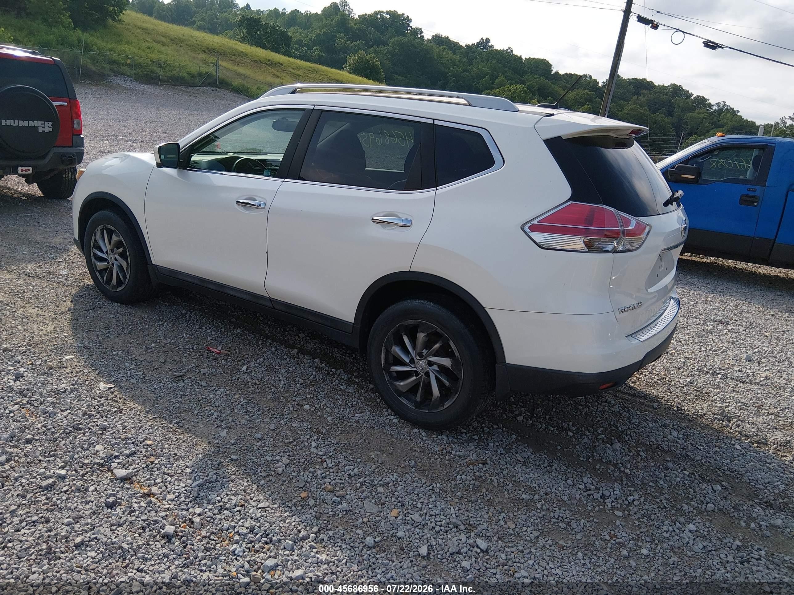 2015 Nissan Rogue Sl White vin: 5N1AT2MV8FC795542