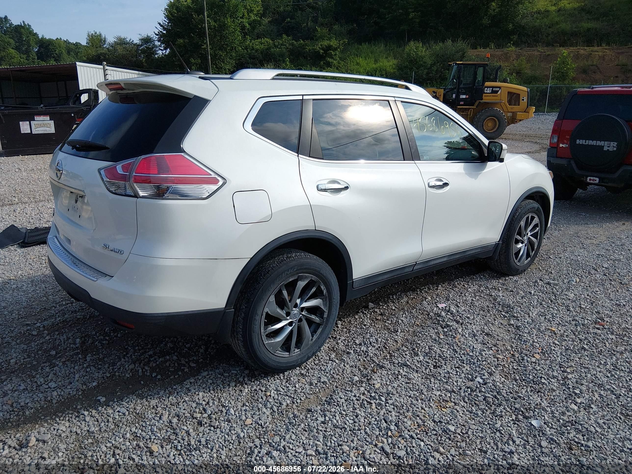 2015 Nissan Rogue Sl White vin: 5N1AT2MV8FC795542