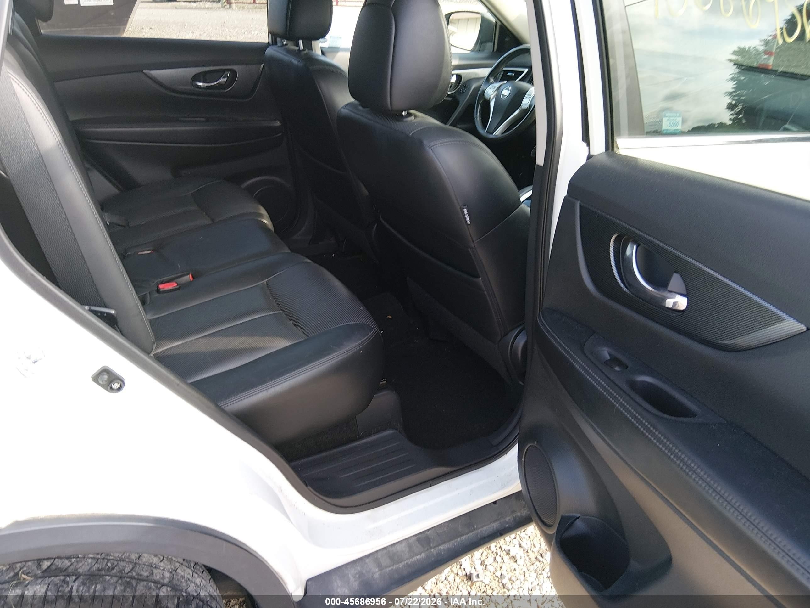 2015 Nissan Rogue Sl White vin: 5N1AT2MV8FC795542