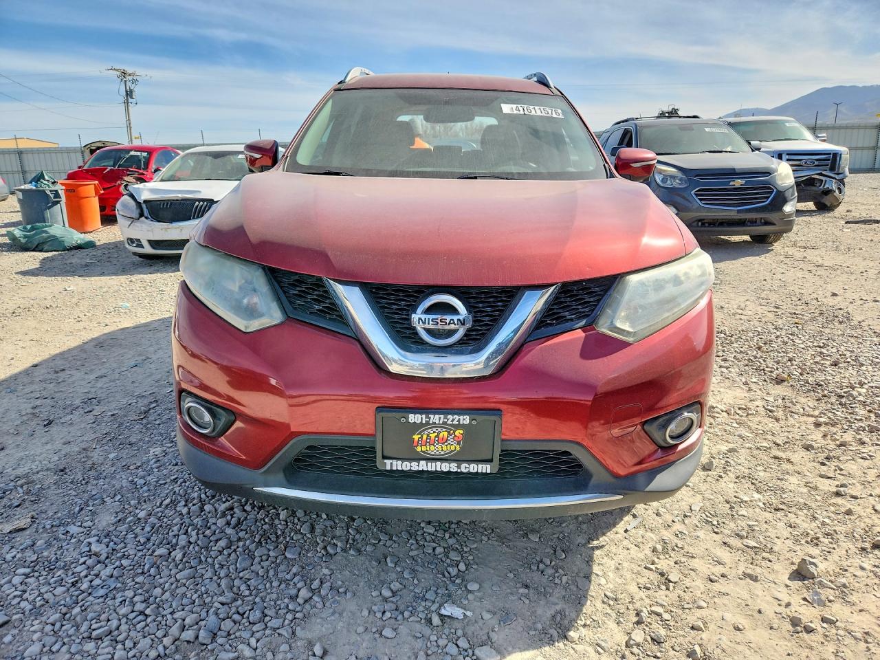 2015 Nissan Rogue Sl Red vin: 5N1AT2MV8FC795721