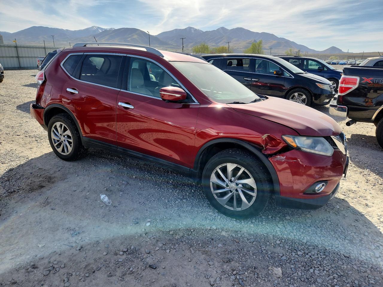 2015 Nissan Rogue Sl Red vin: 5N1AT2MV8FC795721