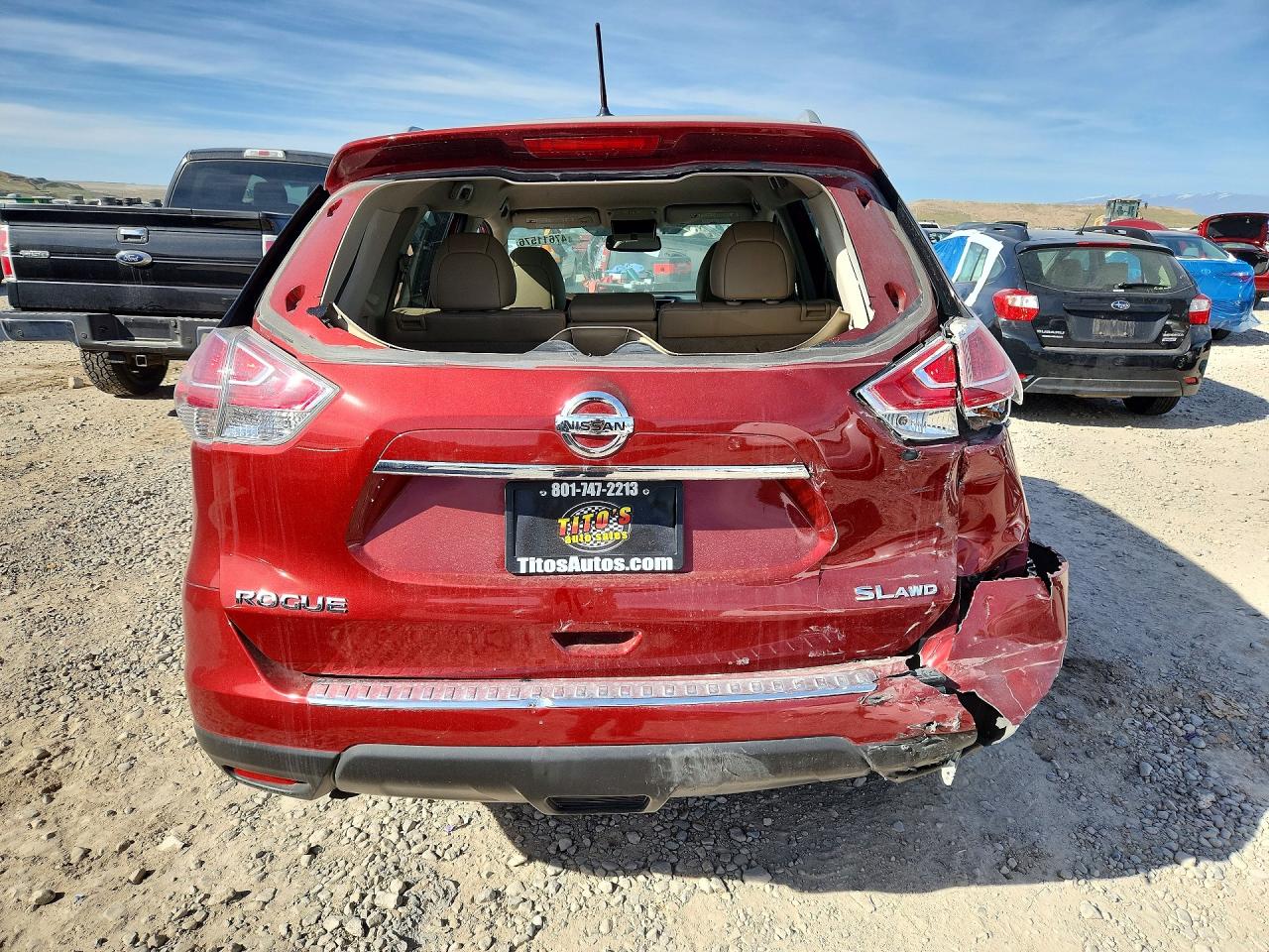 2015 Nissan Rogue Sl Red vin: 5N1AT2MV8FC795721