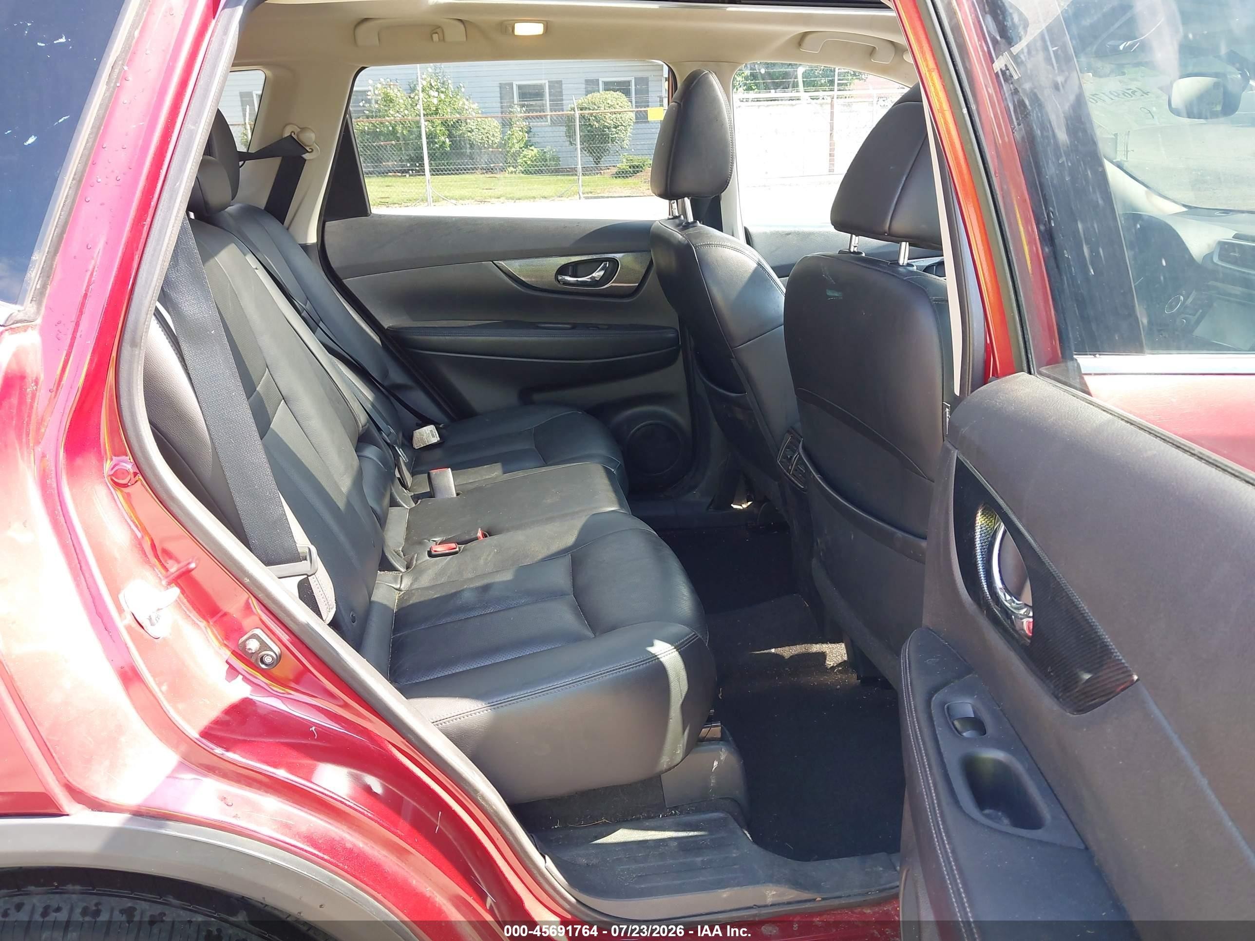 2015 Nissan Rogue Sl Red vin: 5N1AT2MV8FC795783