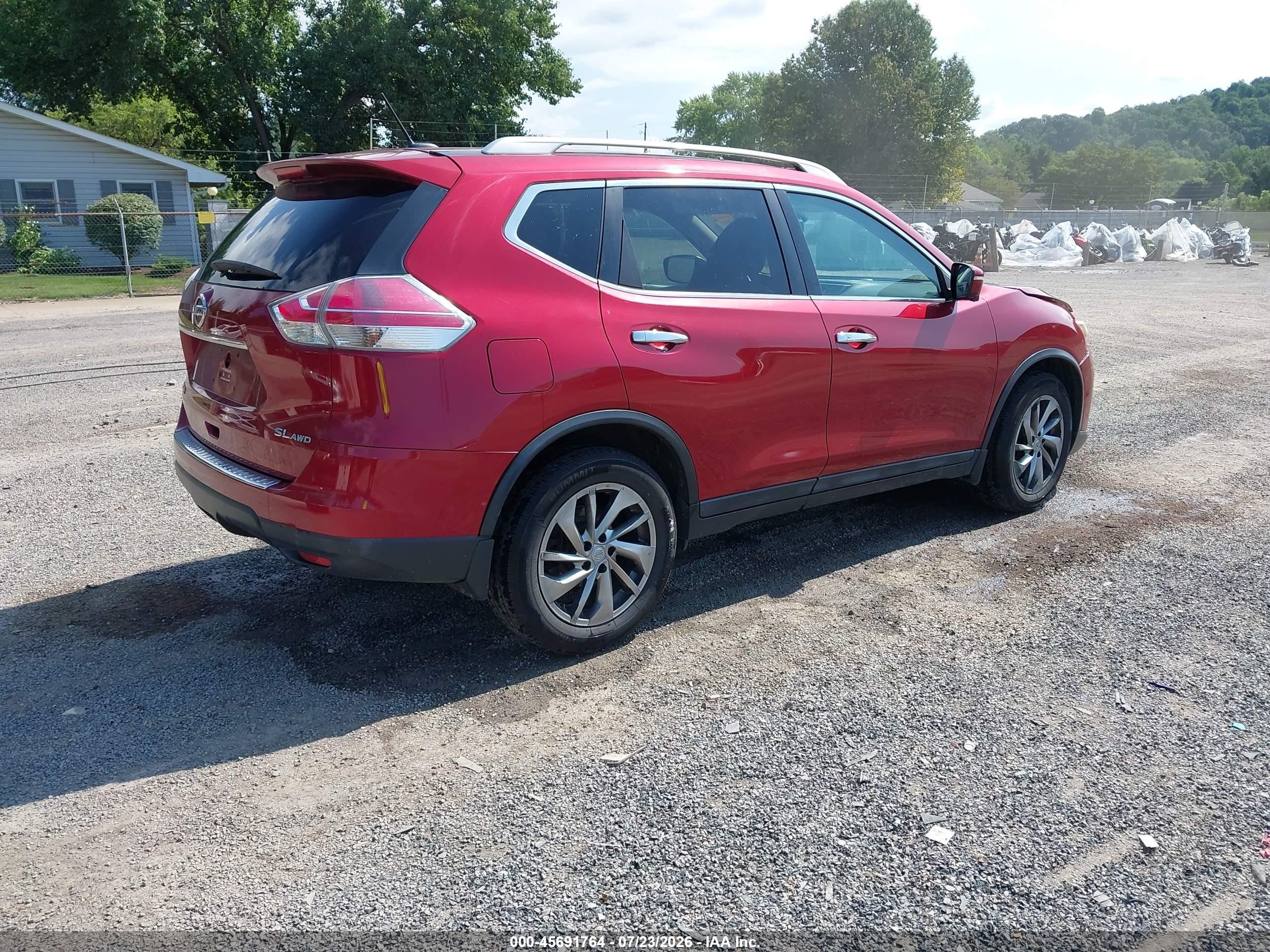 2015 Nissan Rogue Sl Red vin: 5N1AT2MV8FC795783