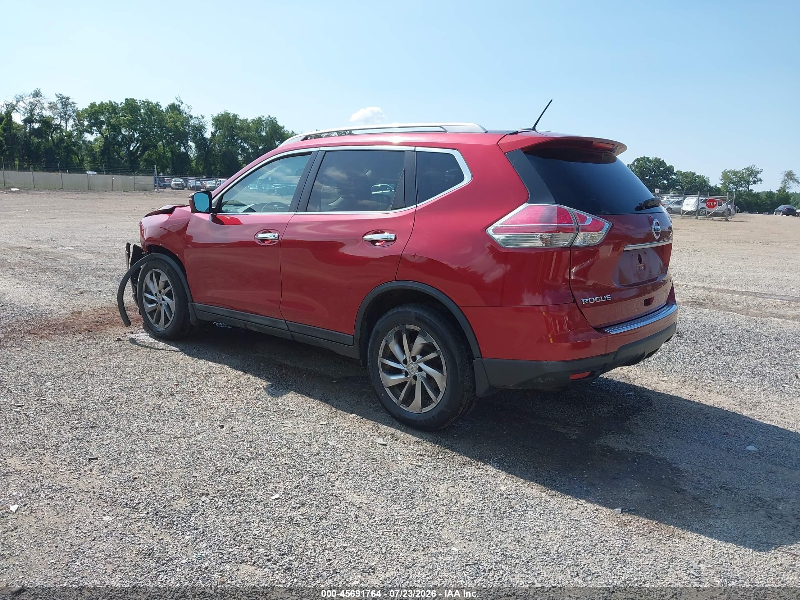 2015 Nissan Rogue Sl Red vin: 5N1AT2MV8FC795783