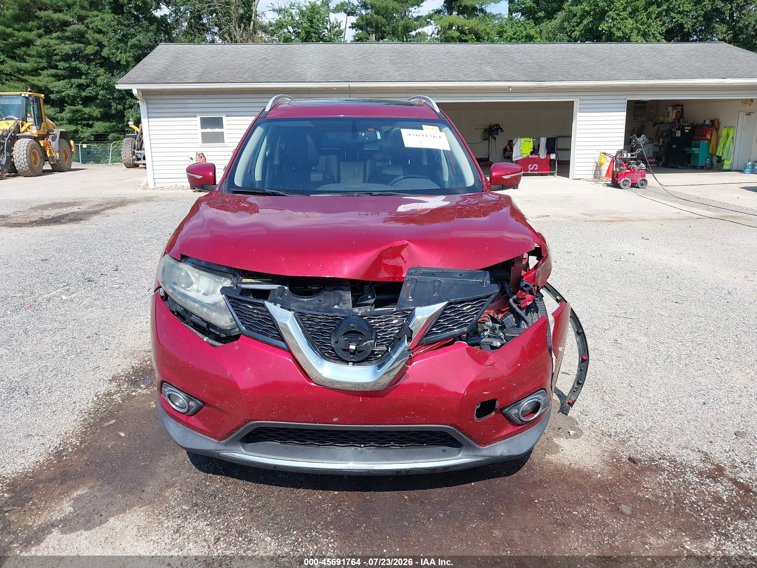2015 Nissan Rogue Sl Red vin: 5N1AT2MV8FC795783