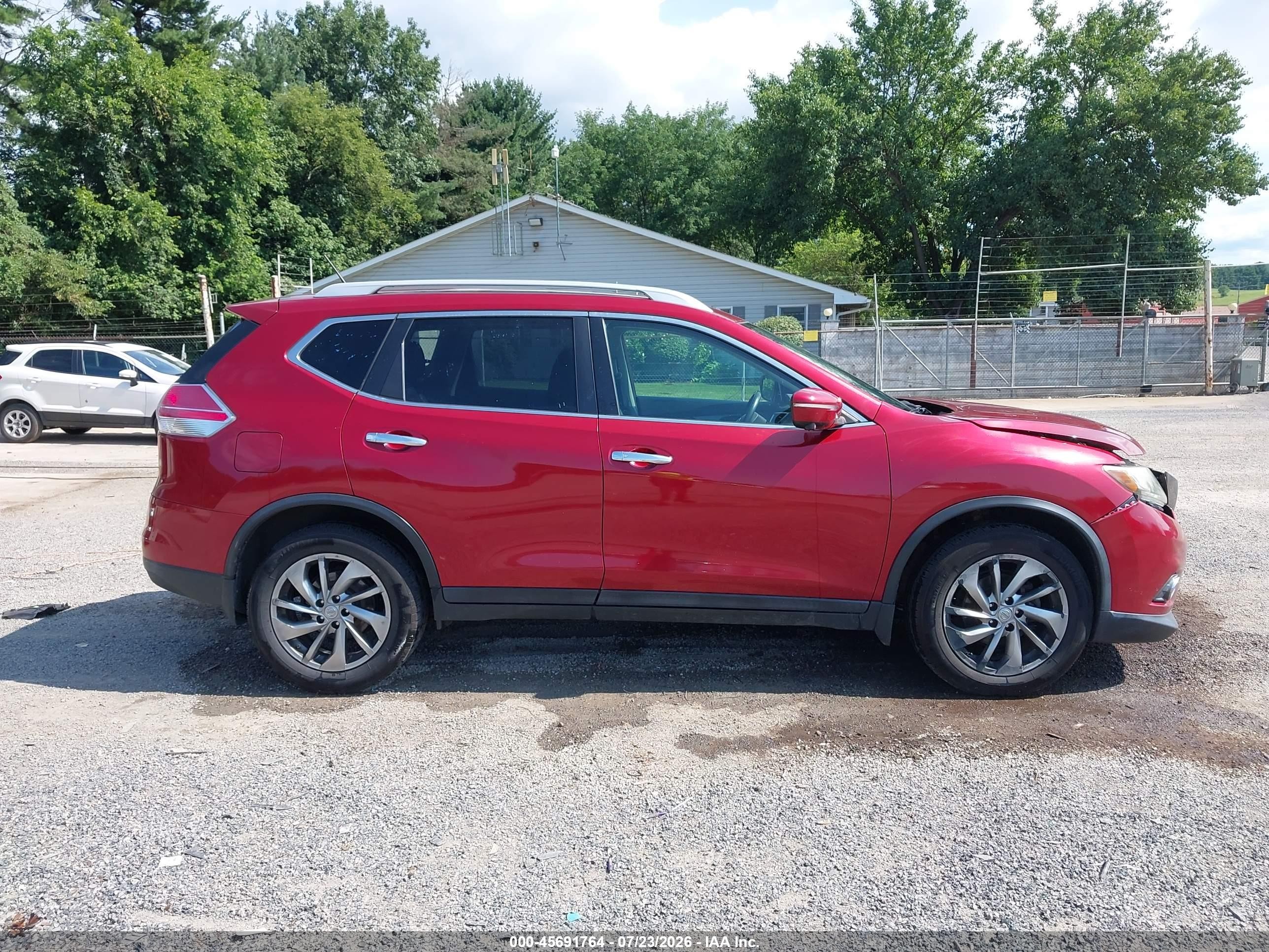 2015 Nissan Rogue Sl Red vin: 5N1AT2MV8FC795783
