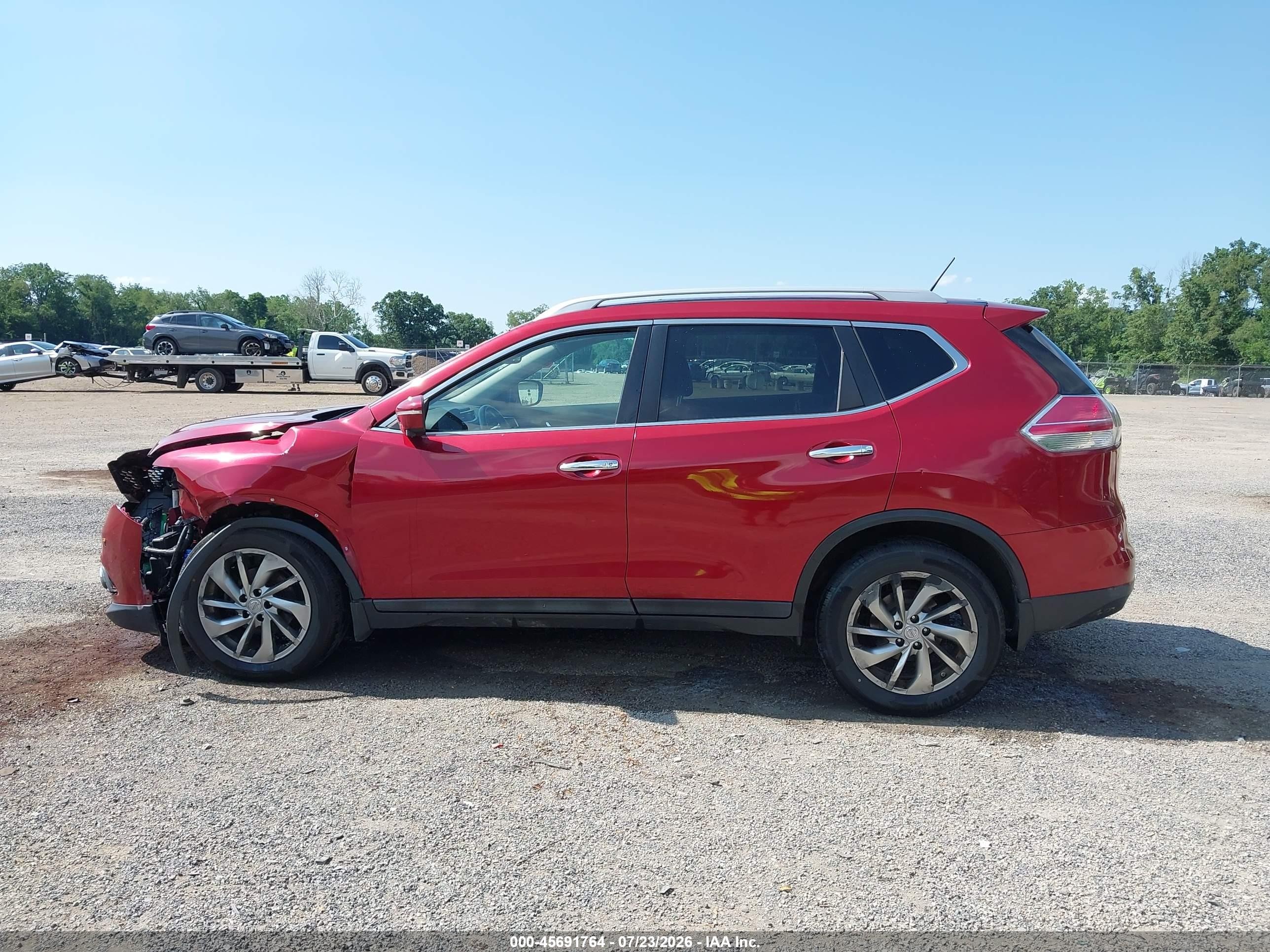 2015 Nissan Rogue Sl Red vin: 5N1AT2MV8FC795783