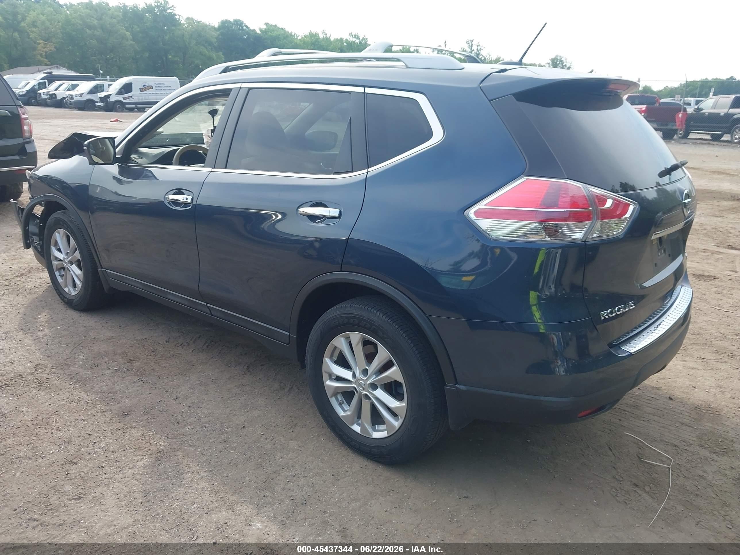 2015 Nissan Rogue Sv Blue vin: 5N1AT2MV8FC812114