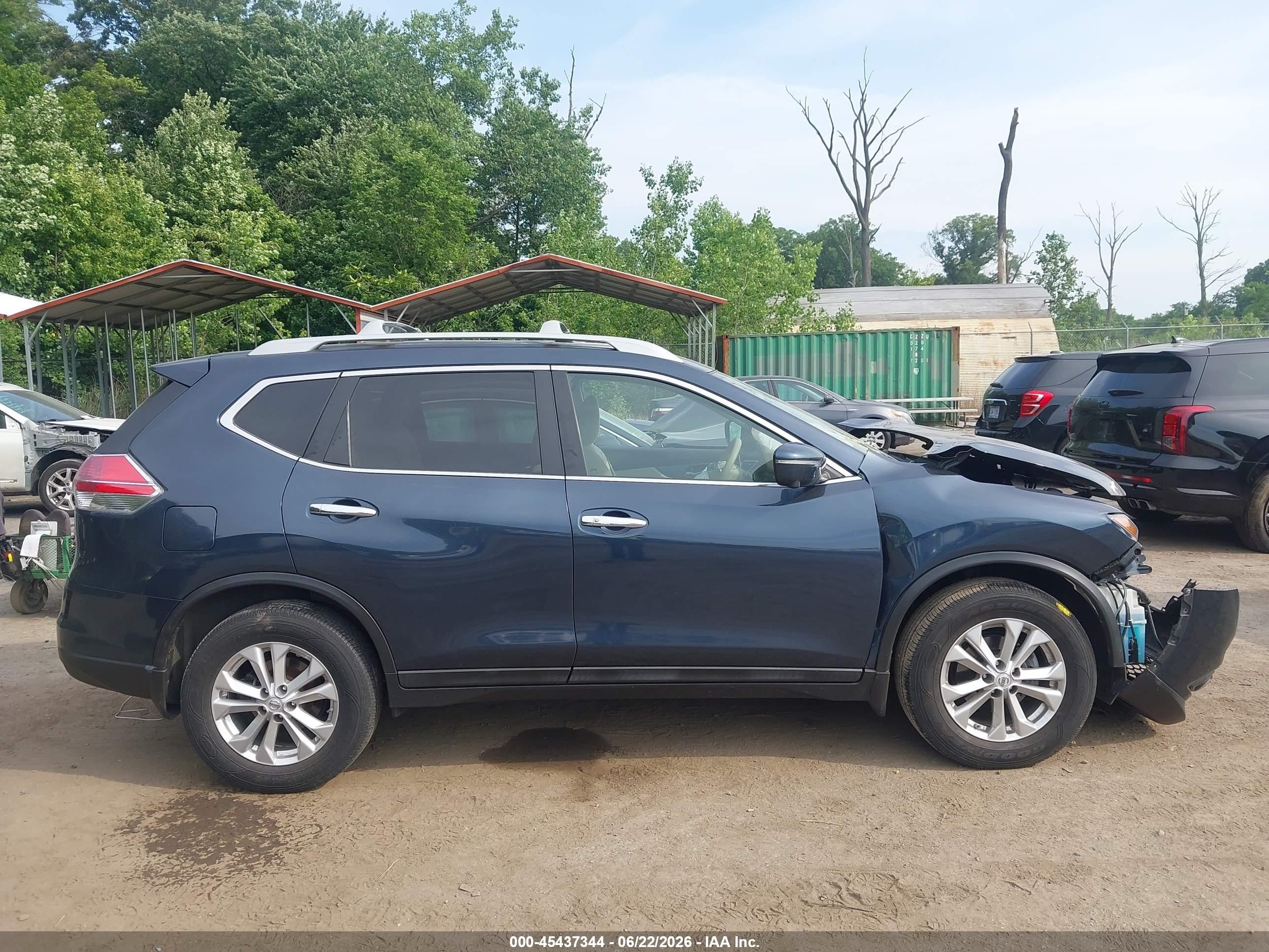2015 Nissan Rogue Sv Blue vin: 5N1AT2MV8FC812114