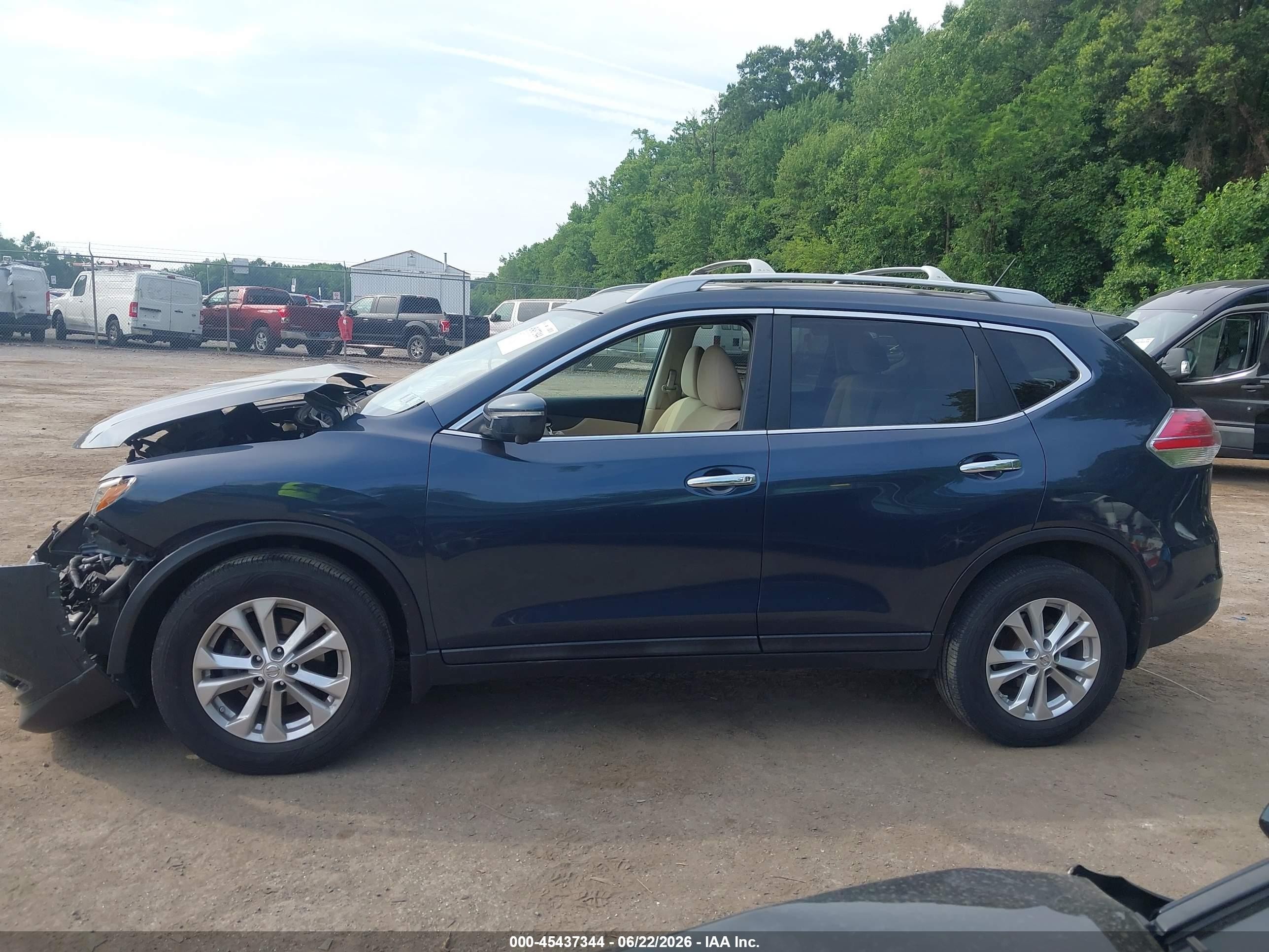 2015 Nissan Rogue Sv Blue vin: 5N1AT2MV8FC812114