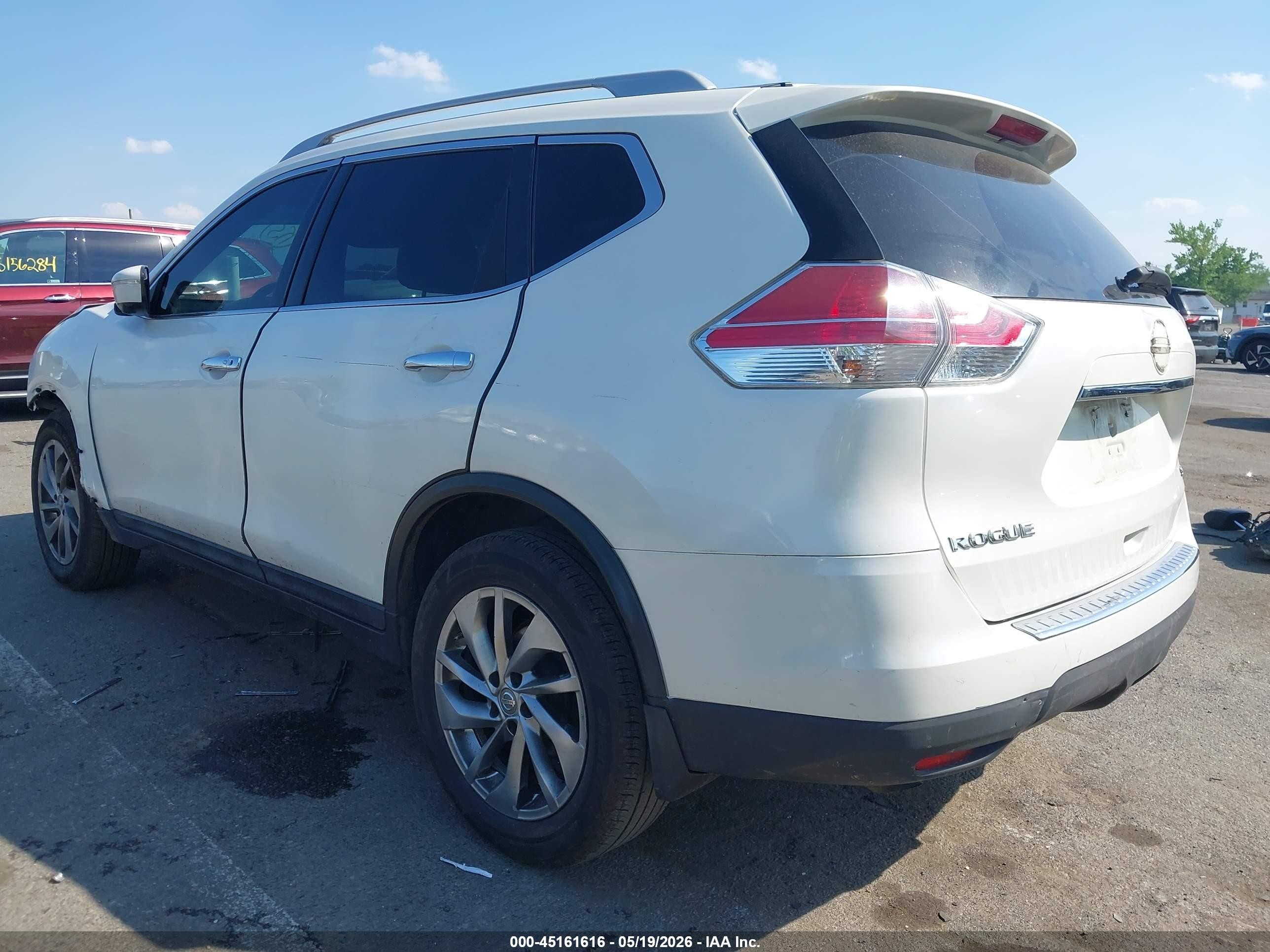 2015 Nissan Rogue Sl White vin: 5N1AT2MV8FC819712