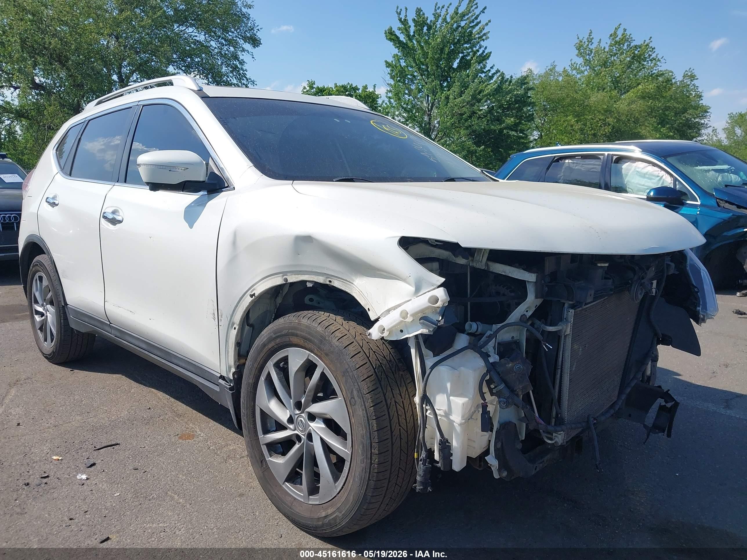 2015 Nissan Rogue Sl White vin: 5N1AT2MV8FC819712