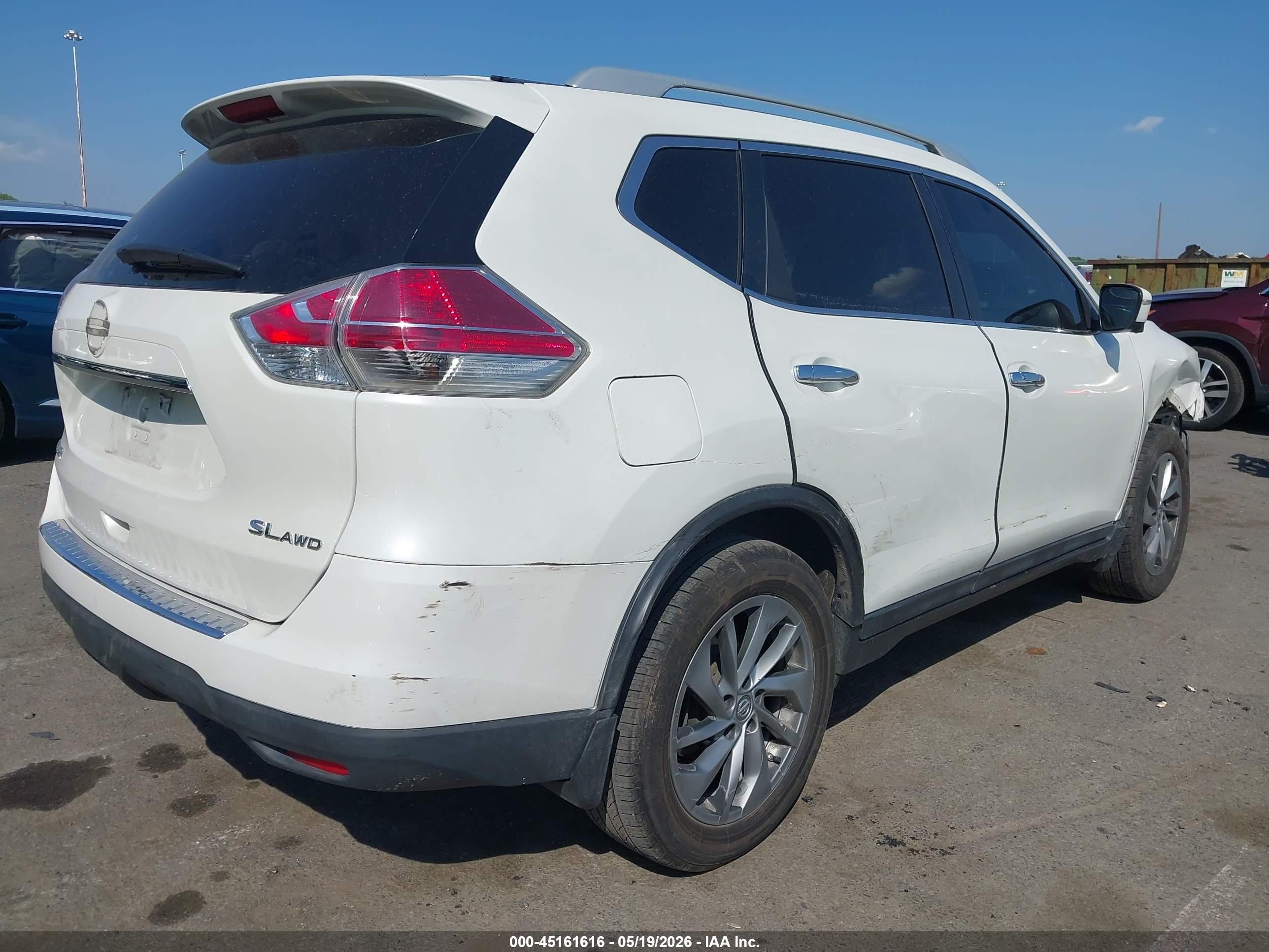 2015 Nissan Rogue Sl White vin: 5N1AT2MV8FC819712