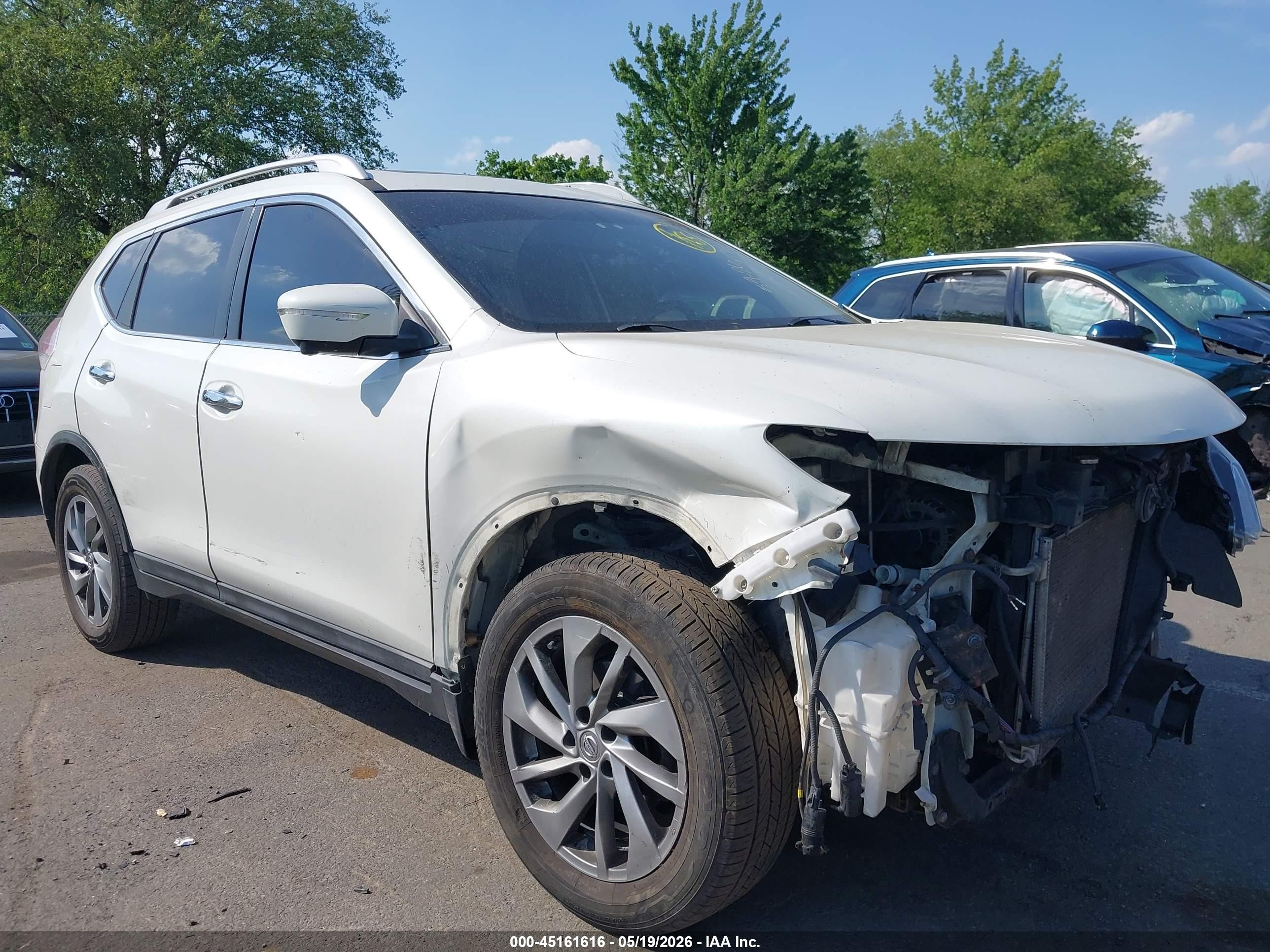 2015 Nissan Rogue Sl White vin: 5N1AT2MV8FC819712