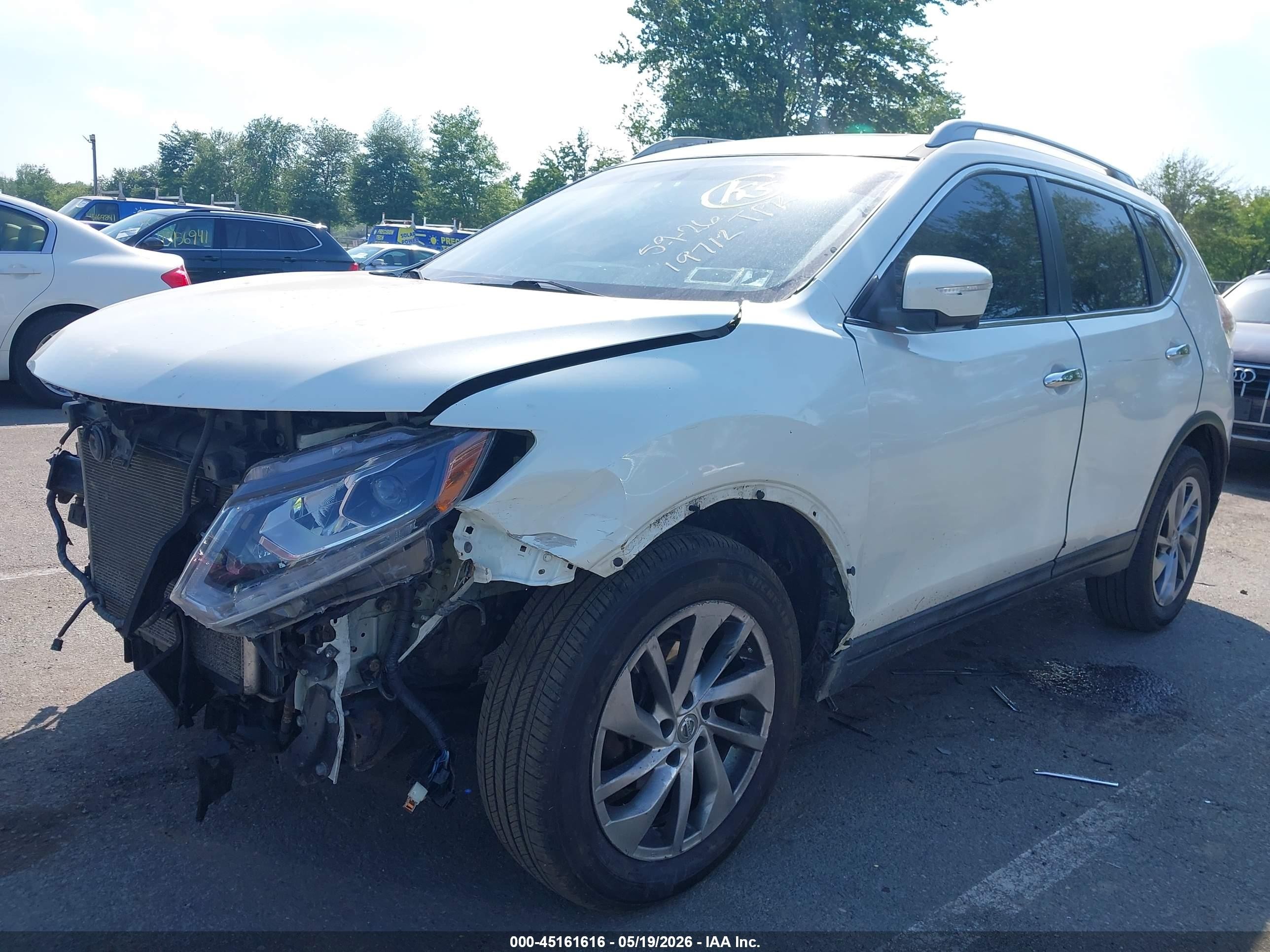 2015 Nissan Rogue Sl White vin: 5N1AT2MV8FC819712