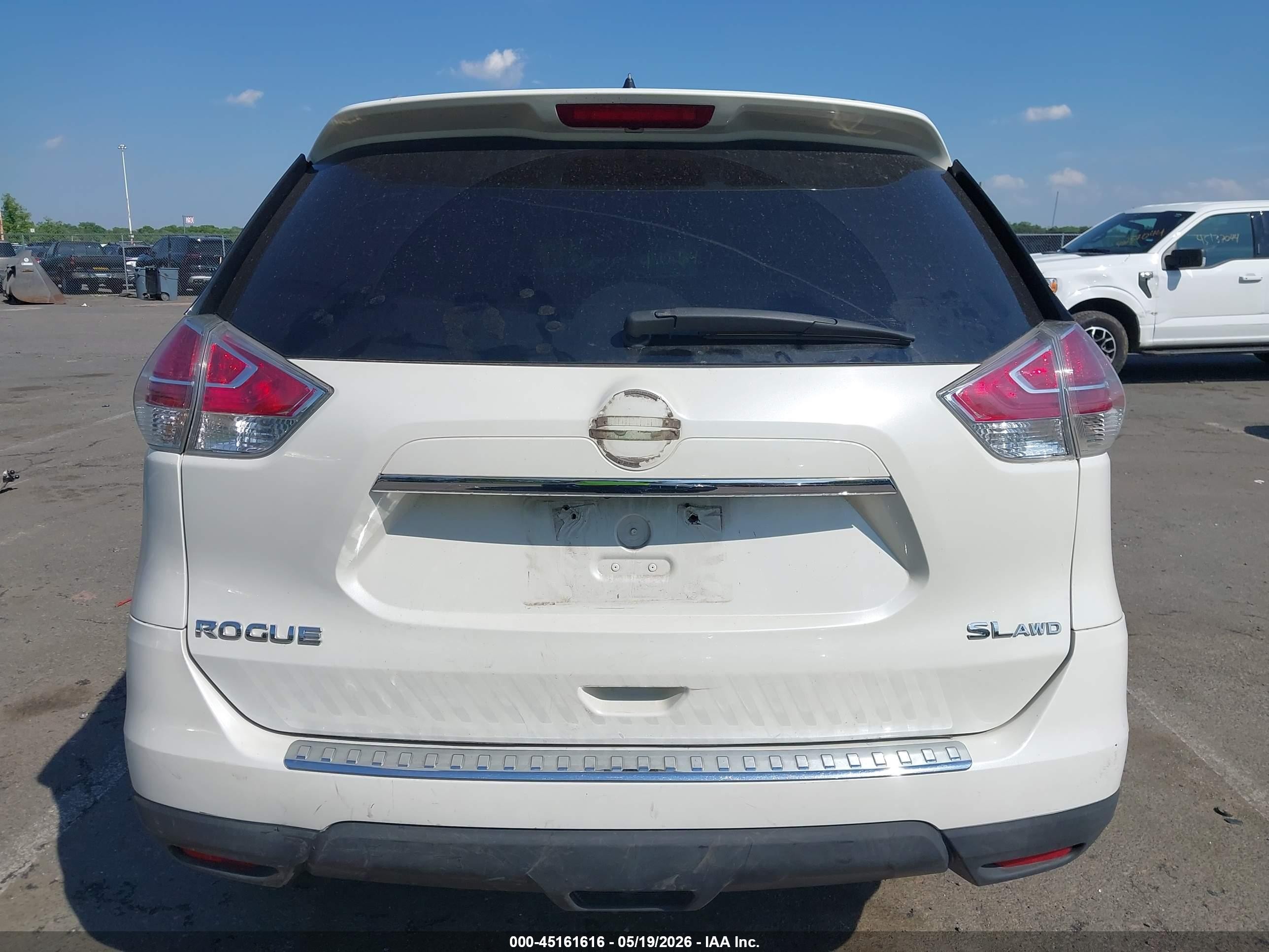2015 Nissan Rogue Sl White vin: 5N1AT2MV8FC819712