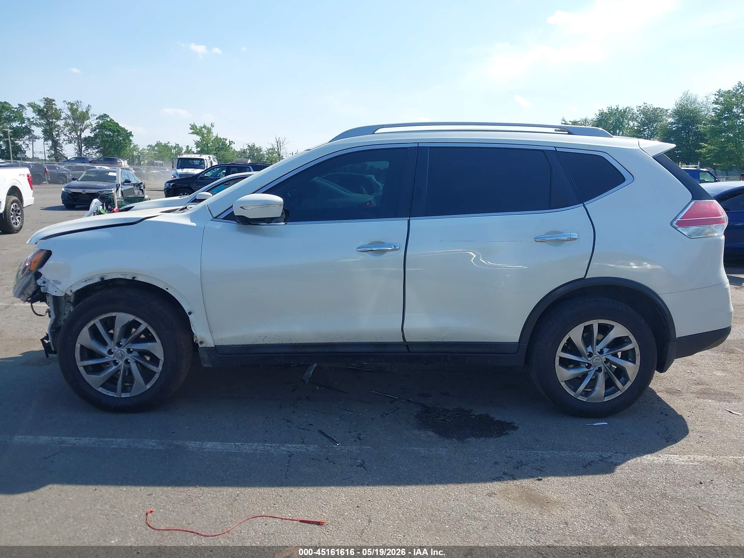 2015 Nissan Rogue Sl White vin: 5N1AT2MV8FC819712