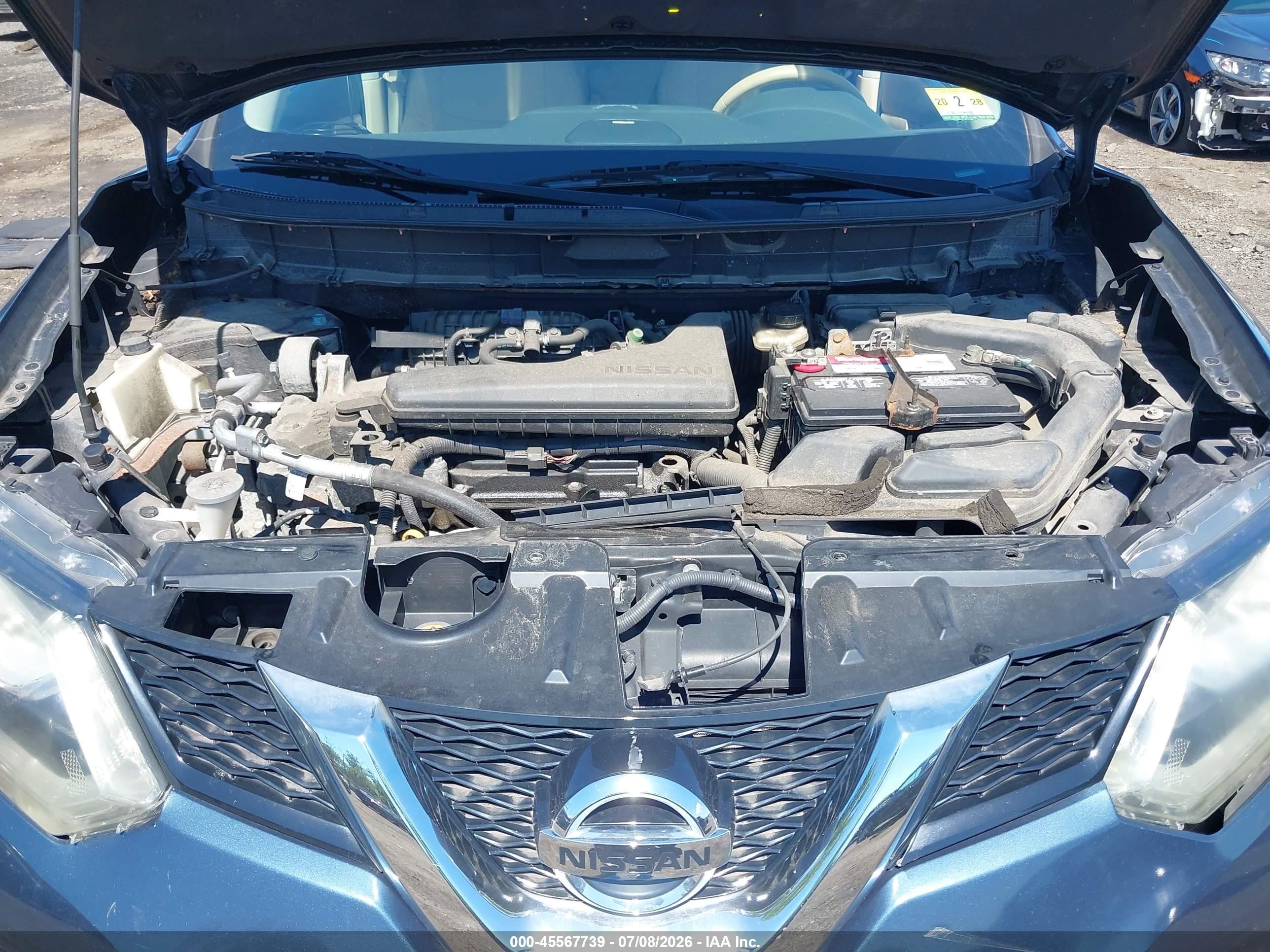 2015 Nissan Rogue Sl Blue vin: 5N1AT2MV8FC827079