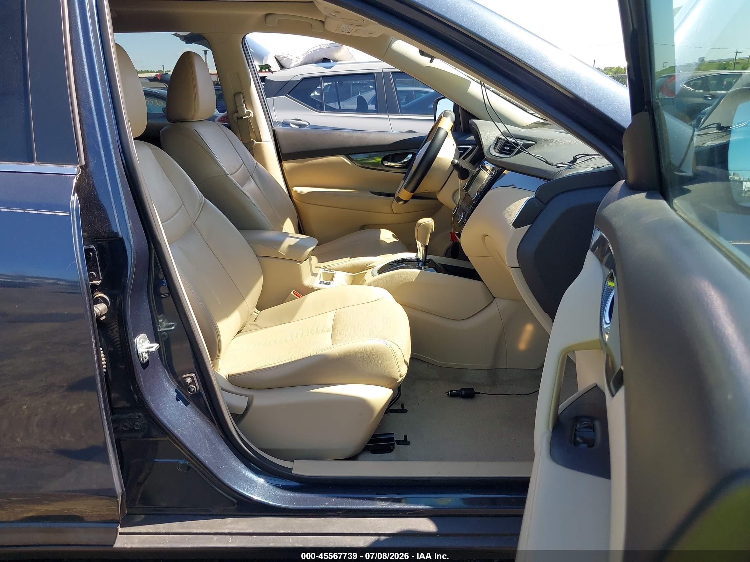 2015 Nissan Rogue Sl Blue vin: 5N1AT2MV8FC827079